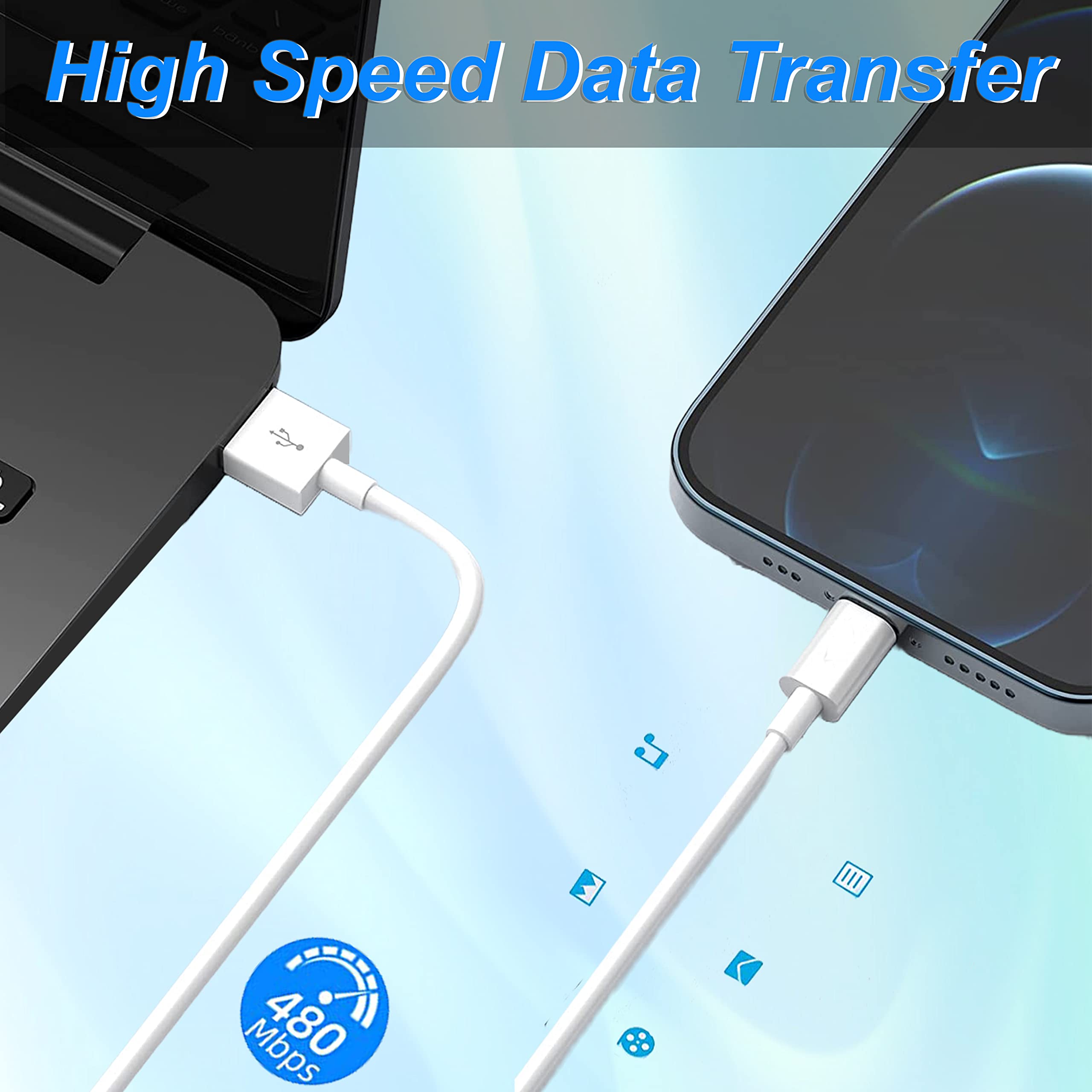 Premium iPhone Fast Charging Cable - USB C to Lightning Cable 3.1A High Speed Charger Cord Compatible with iPhone 14/13/12/11 Pro Max/X/XS/XR - 3.3ft White | Perfect for Home, Office & Travel Charging