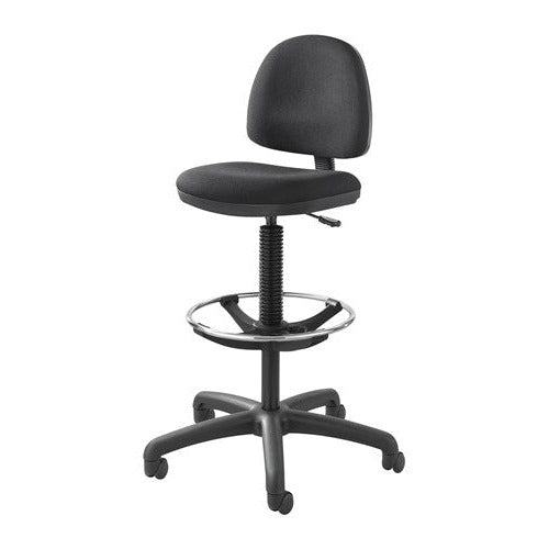 Safco 3401BL Adjustable Height Office Chair with Foot Ring - Ergonomic Support for Extended Sitting, Perfect for Home & Office Workspaces