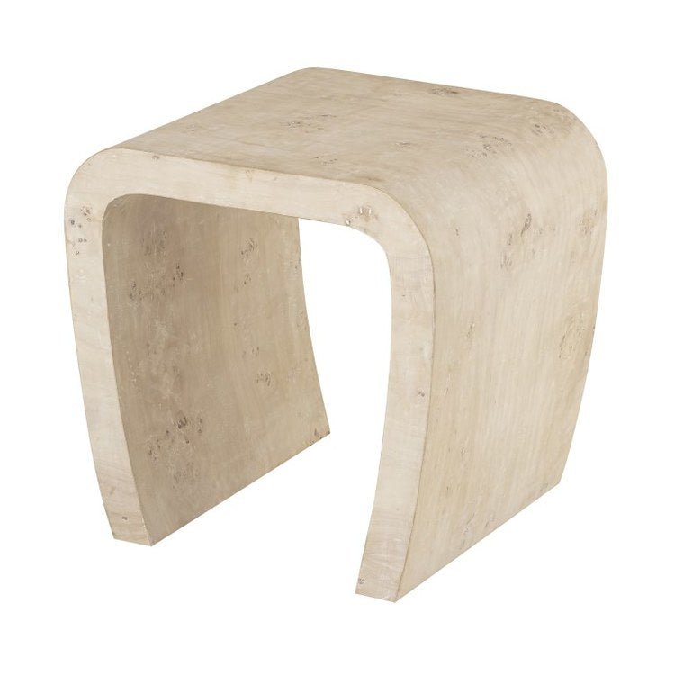 20x20 Inch White Burl Wood Accent Table - Modern Side Table for Living Room, Bedroom & Office Decor