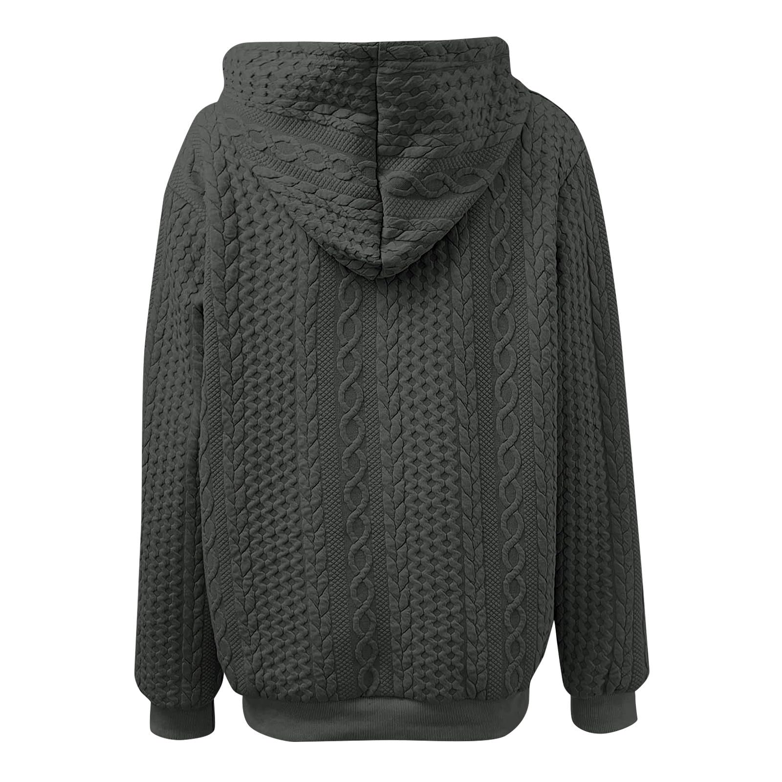 Women's Waffle Knit Hoodie - Drop Shoulder Pullover Sweatshirt with Pocket | Cozy Fall & Winter Casual Wear for Women | Perfect for Lounging, Running Errands & Outdoor Activities