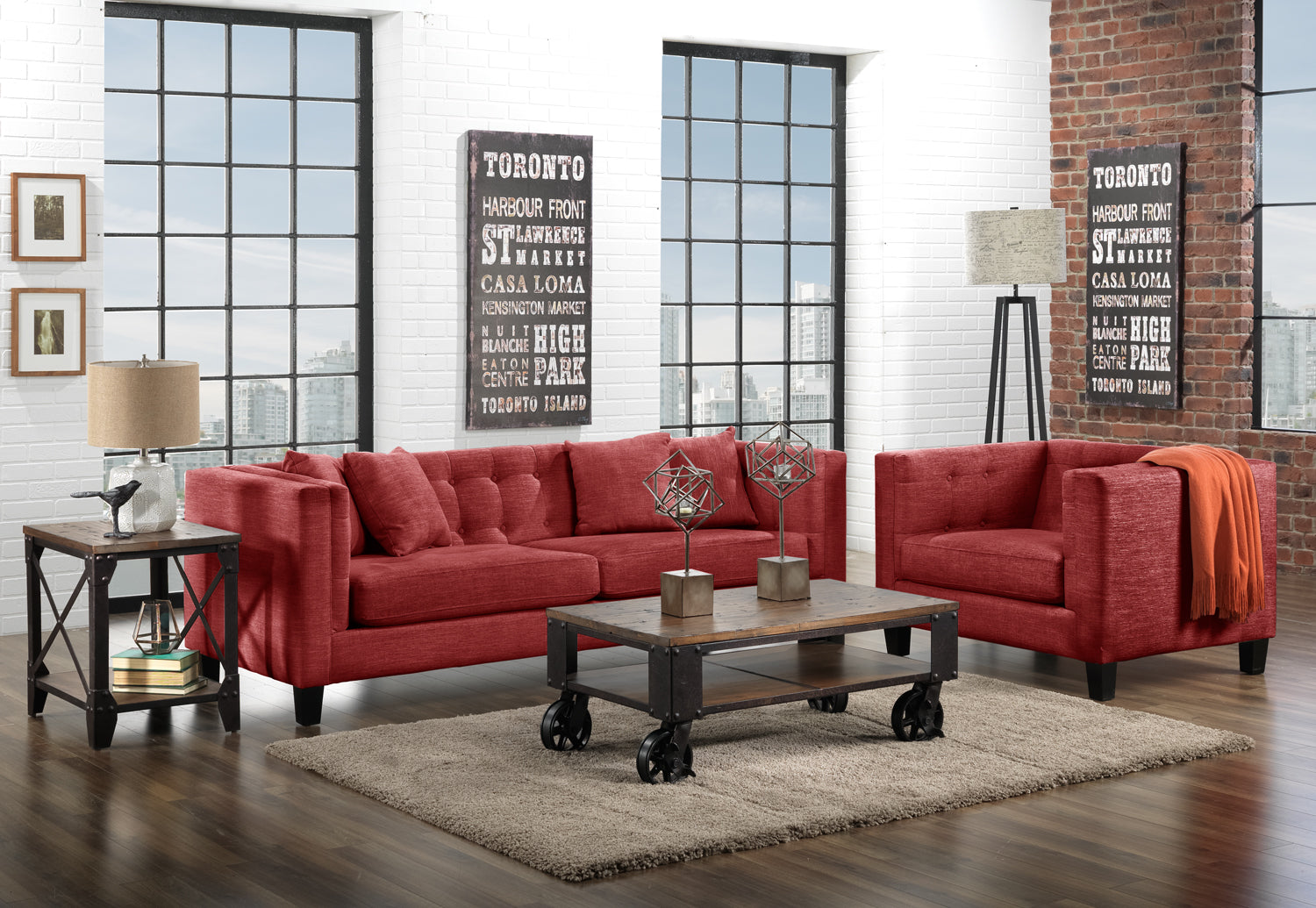 Astin Oversized Chair and a Half in Red - Comfortable Lounge Chair for Living Room, Bedroom, or Reading Nook