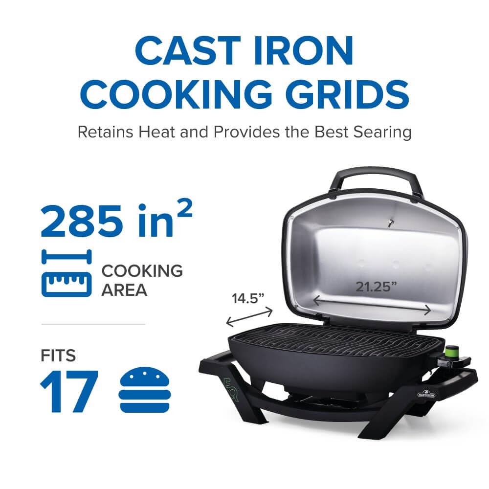 Napoleon TravelQ PRO285E Portable Electric Grill - Compact & Lightweight for Tailgating, Camping, RV Trips & Small Outdoor Cooking | Perfect for BBQs, Picnics & Backyard Gatherings