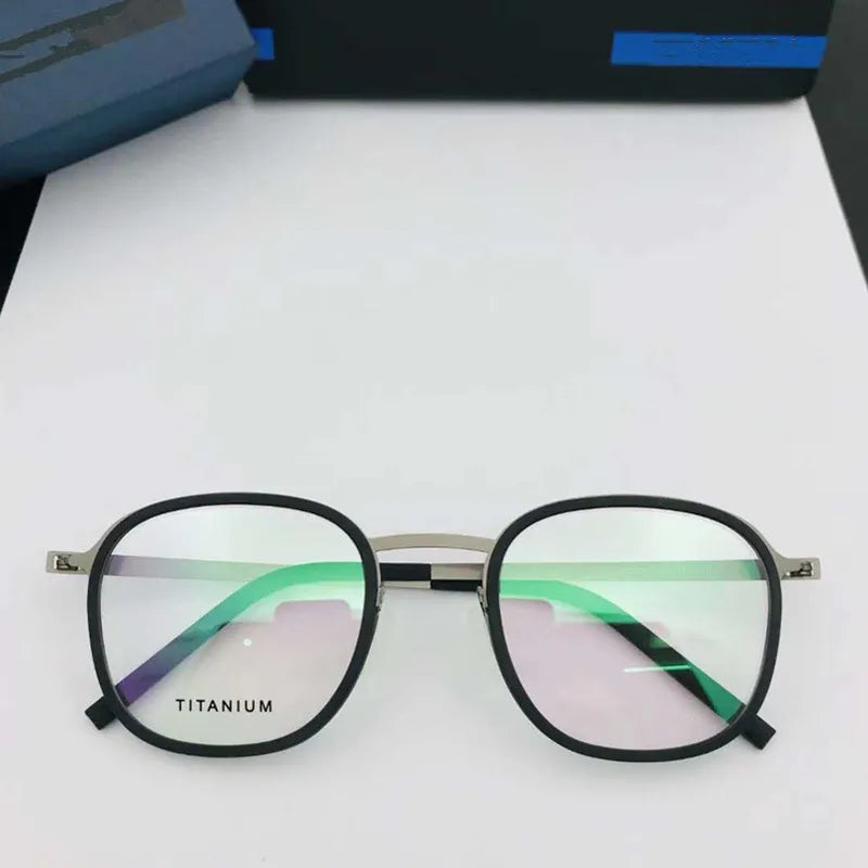 Aimee Unisex Full Rim Square Screwless Titanium Acetate Eyeglasses 9781 - Lightweight Durable Frame for Reading, Work & Everyday Use