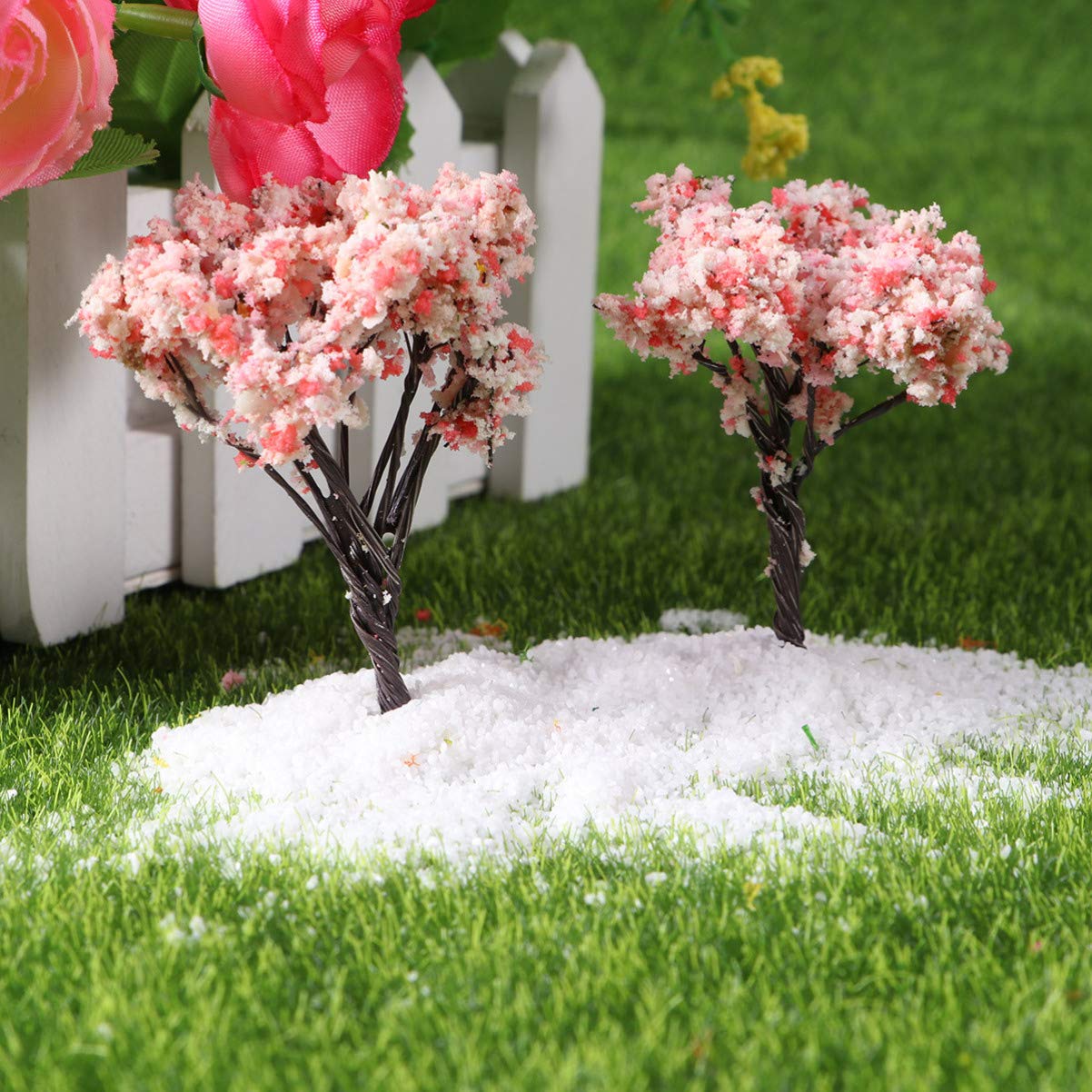 10pcs Realistic Mini Artificial Flower Trees - Cherry Blossom, Fairy Garden & Landscape Decor - Perfect for DIY Crafts, Home Decor, Wedding Centerpieces