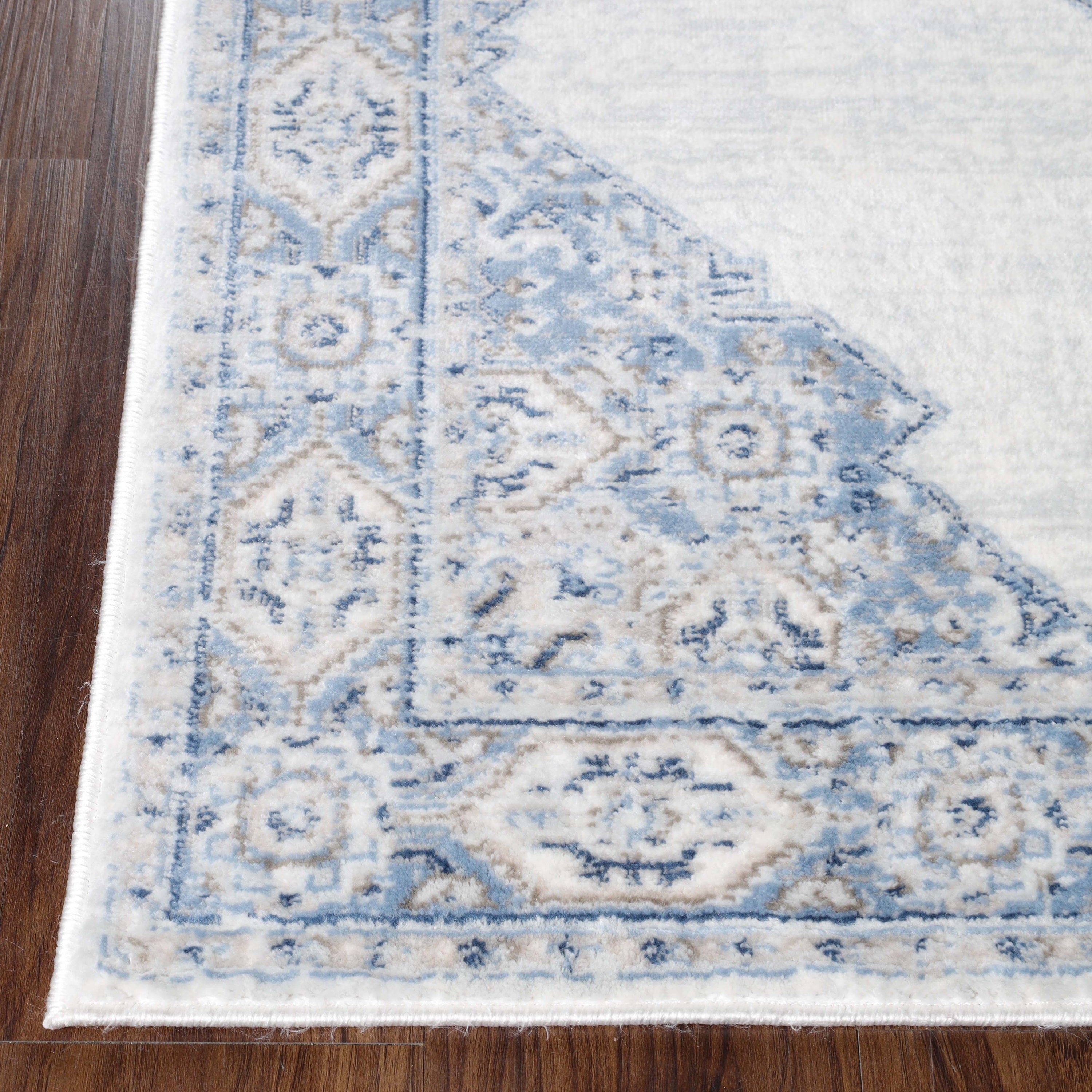 Kailani Modern Farmhouse Geometric Medallion Indoor Area Rug - Non-Slip Living Room Carpet, Bedroom Runner, Entryway Decor for Home & Office