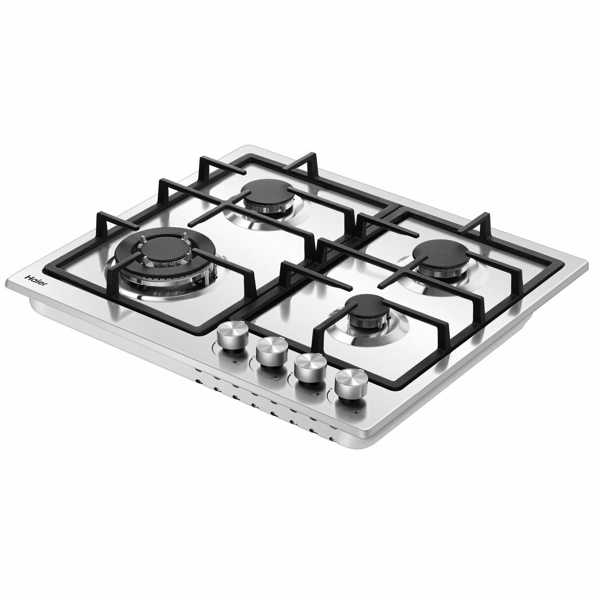 Haier 60cm Gas on Steel Cooktop HCG604WFCX3 - 4 Burner Stainless Steel Gas Stove for Modern Kitchen | Perfect for Home Cooking, Baking & Entertaining