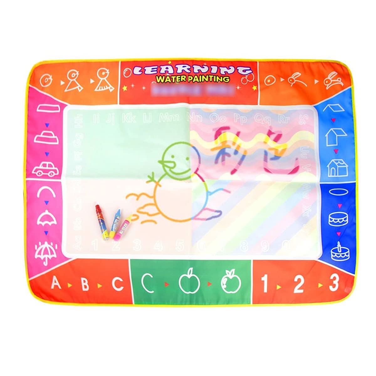 Magic Water Drawing Mat 39''x27'' with Water Pens - Reusable Doodle Board for Kids, Educational Toy for Toddlers & Preschoolers - Perfect for Travel, Home Play & Classroom Learning Activities