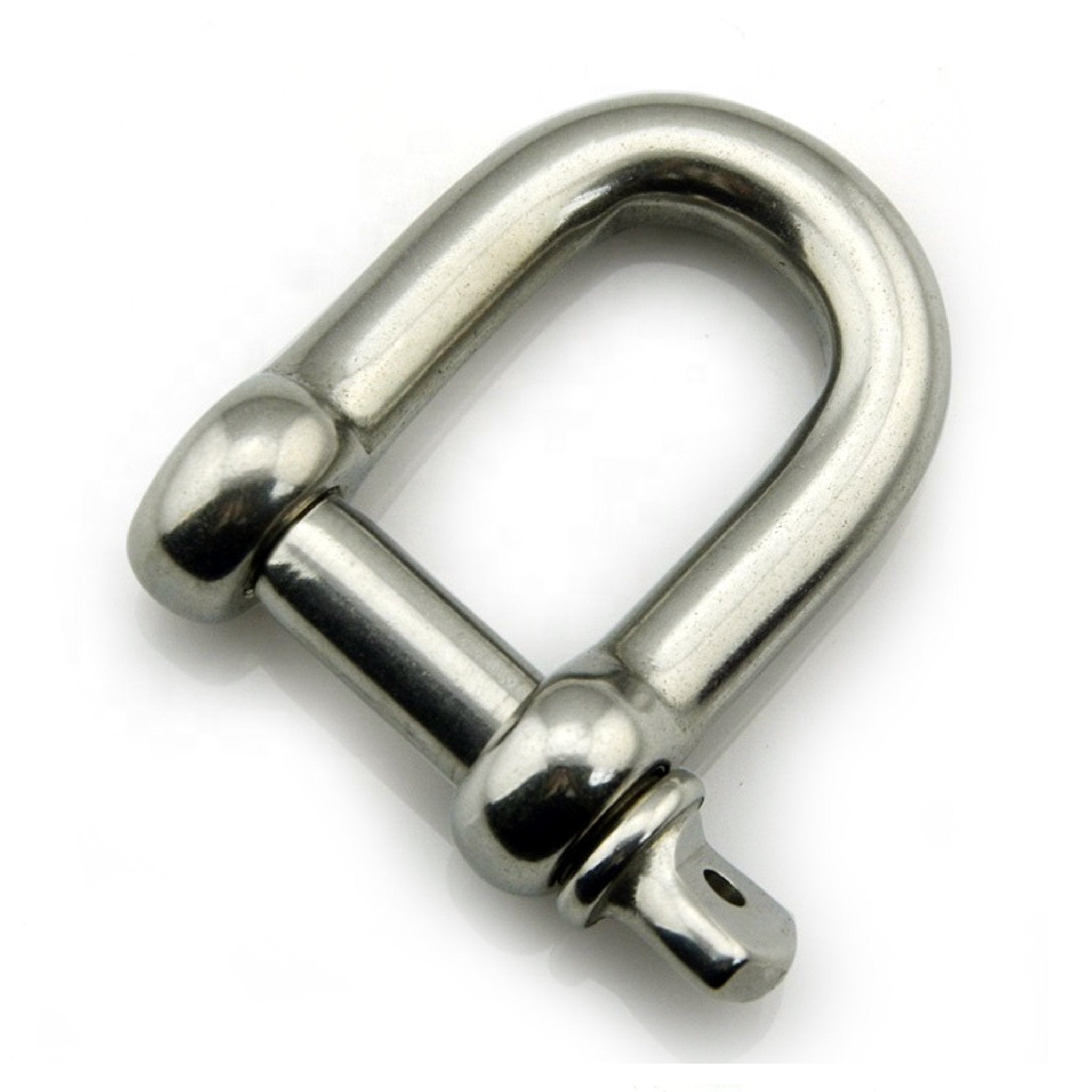 M8 Stainless Steel D-Shackle - Heavy Duty Marine Grade for Boating, Rigging & Outdoor Use - Corrosion Resistant Hardware for Sailing, Climbing & Industrial Applications