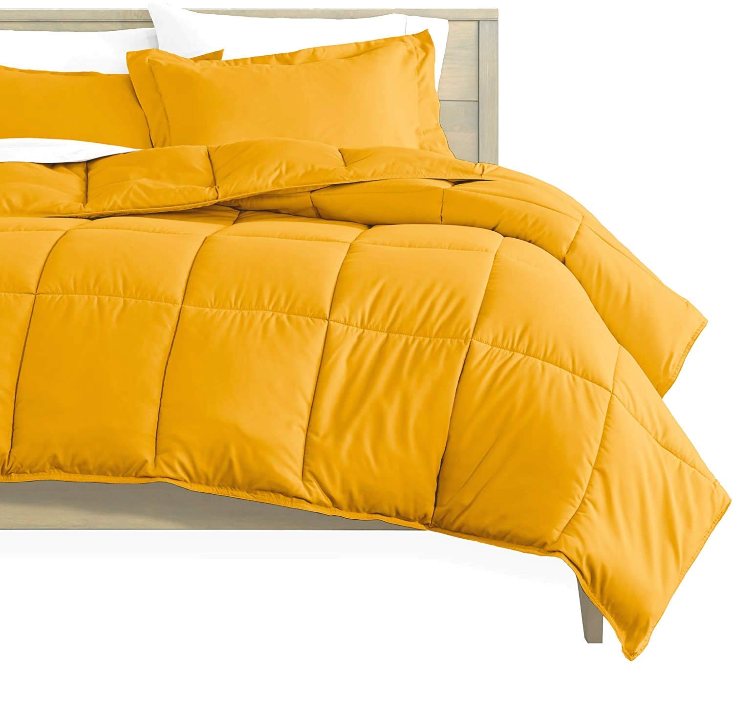 Ultra Soft 1000 Series Egyptian Cotton 7-Piece Bed in a Bag Set - 500 GSM Warm Comforter with Flat Sheet, Fitted Sheet (19