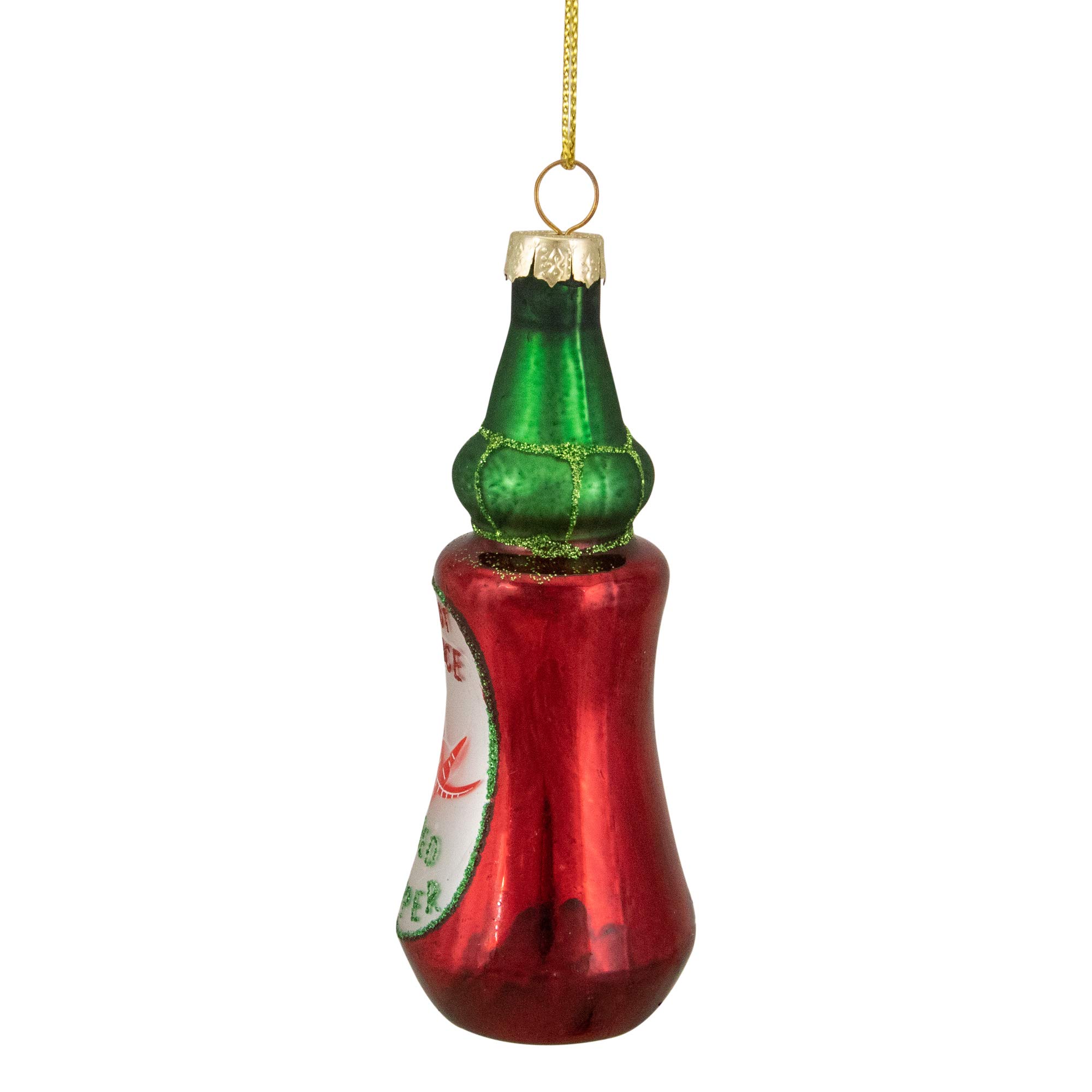 Northlight 4-Inch Red & Green Hot Sauce Bottle Glass Christmas Ornament - Festive Holiday Tree Decoration for Home, Office & Gift Giving