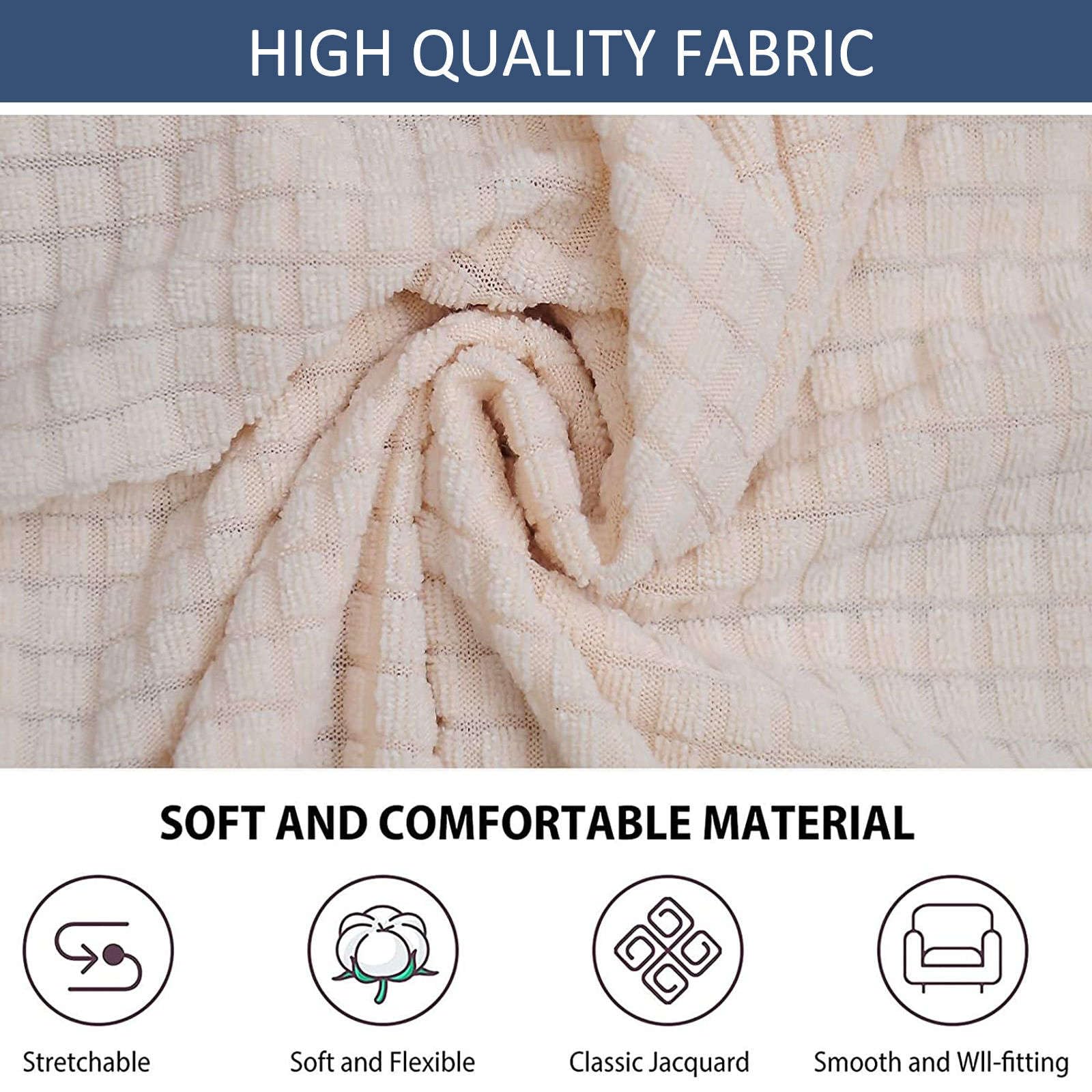 Stretch Wingback Chair Covers - Soft Plaid Protector for Dining & Bedroom - Set of 4