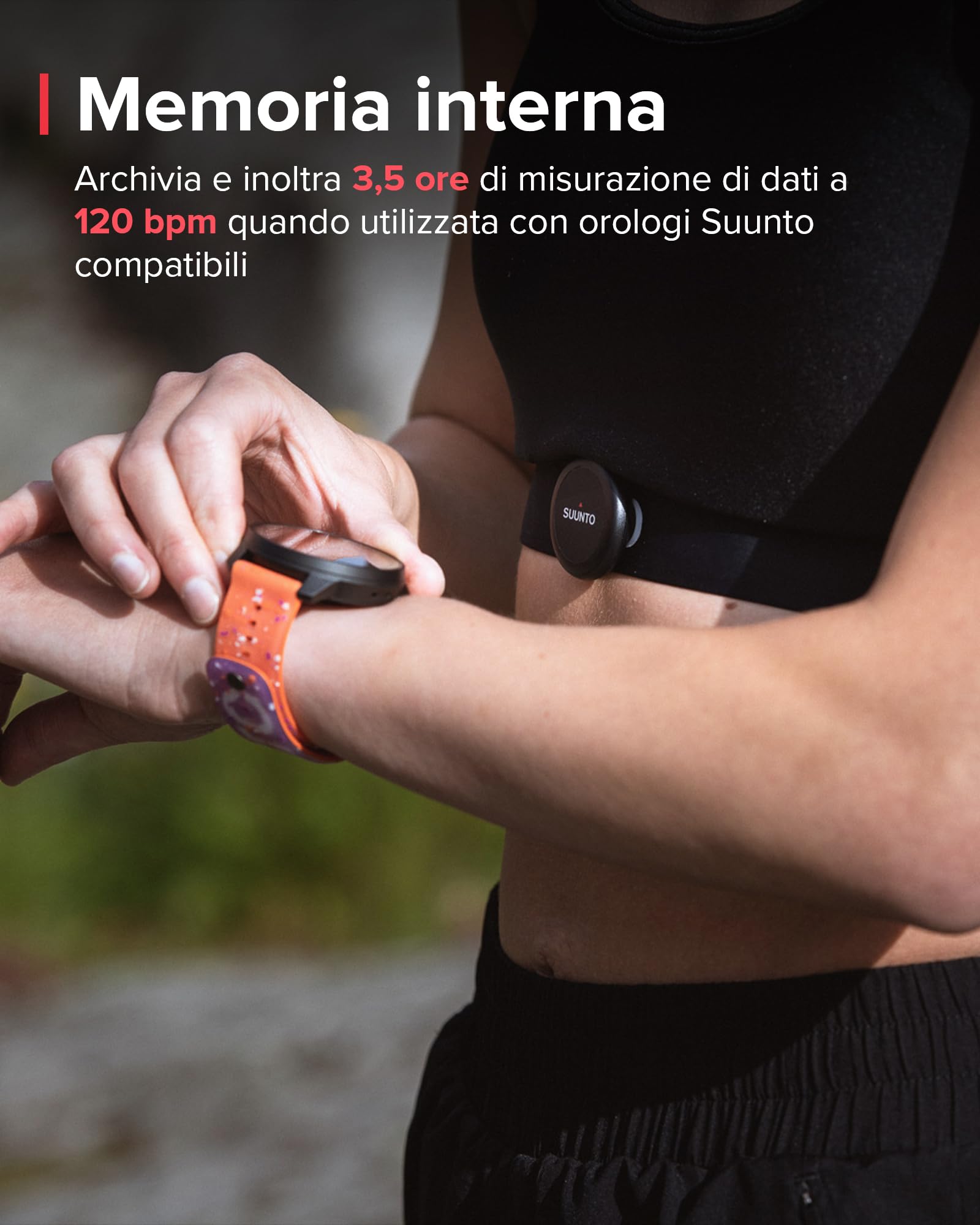 Suunto Smart Fascia Cardio Heart Rate Monitor with Long Battery Life for Running, Cycling & Fitness - Black | Track Workouts & Improve Performance
