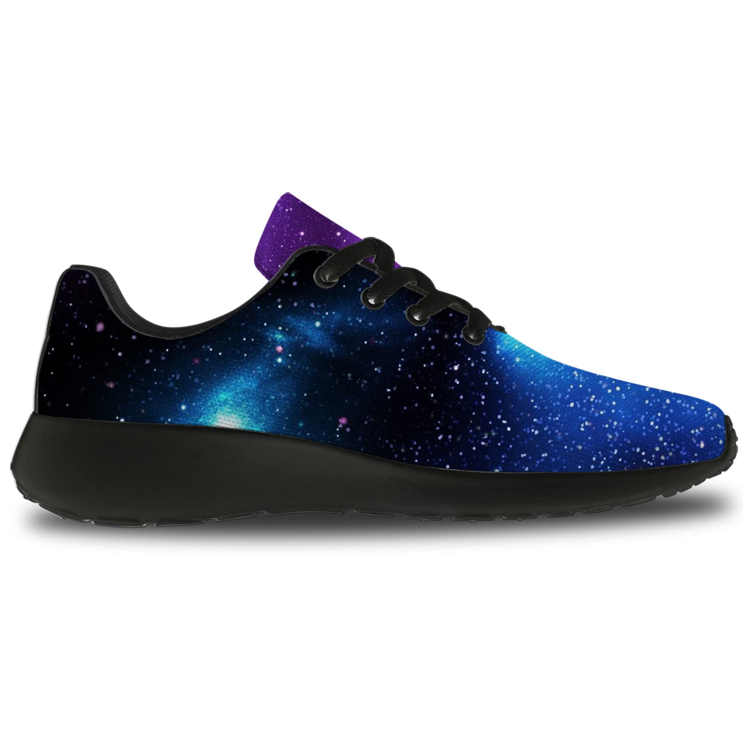 Unisex Galaxy Print Running Shoes - Men's Size 9.5/Women's 11 - Black Cosmic Design for Walking, Tennis & Casual Wear - Perfect Gift for Boys & Girls - Space-Themed Sneakers for Sports & Everyday Use