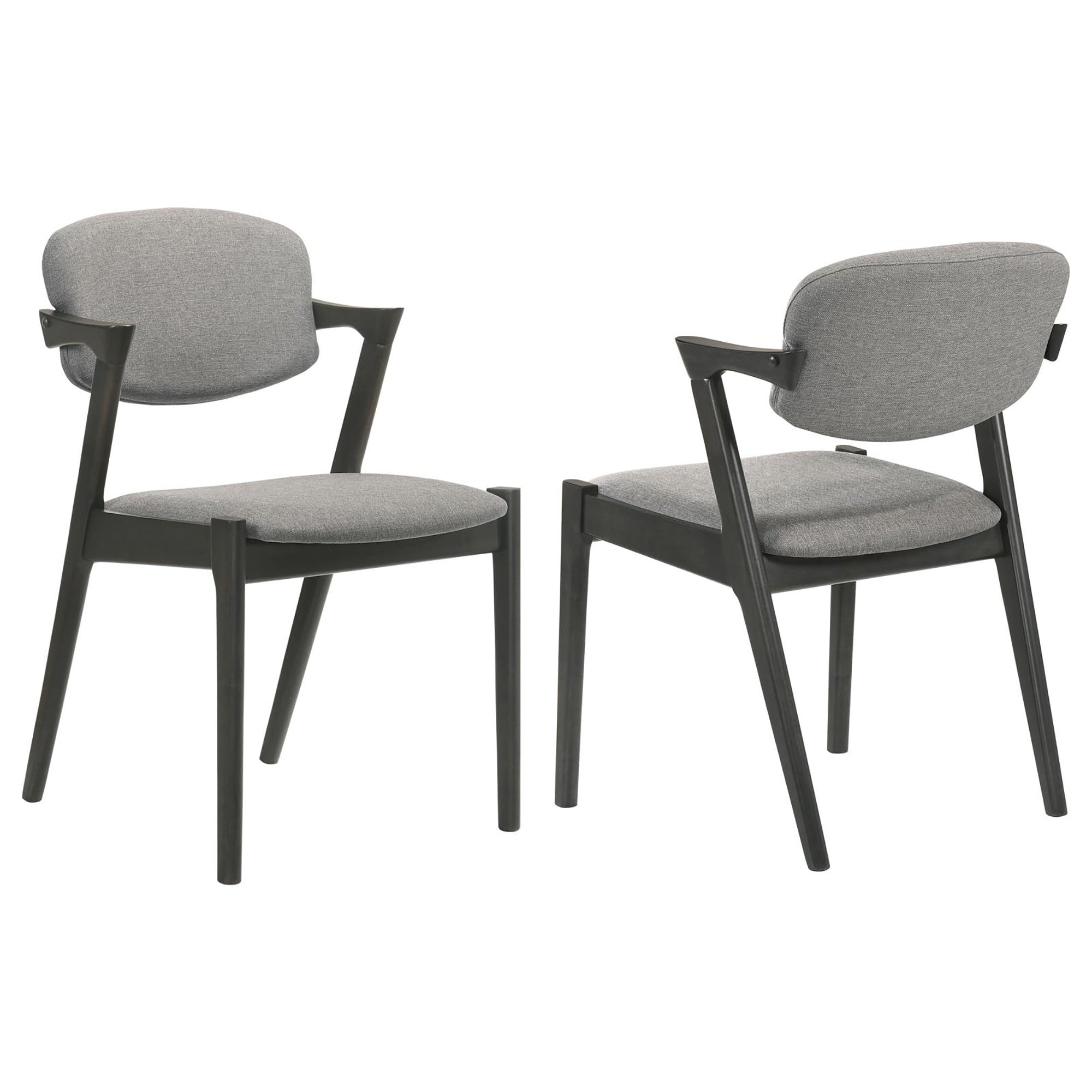 Stylish Brown Grey & Black Dining Chairs (Set of 2) - Modern Kitchen & Dining Room Furniture for Home & Restaurant Use