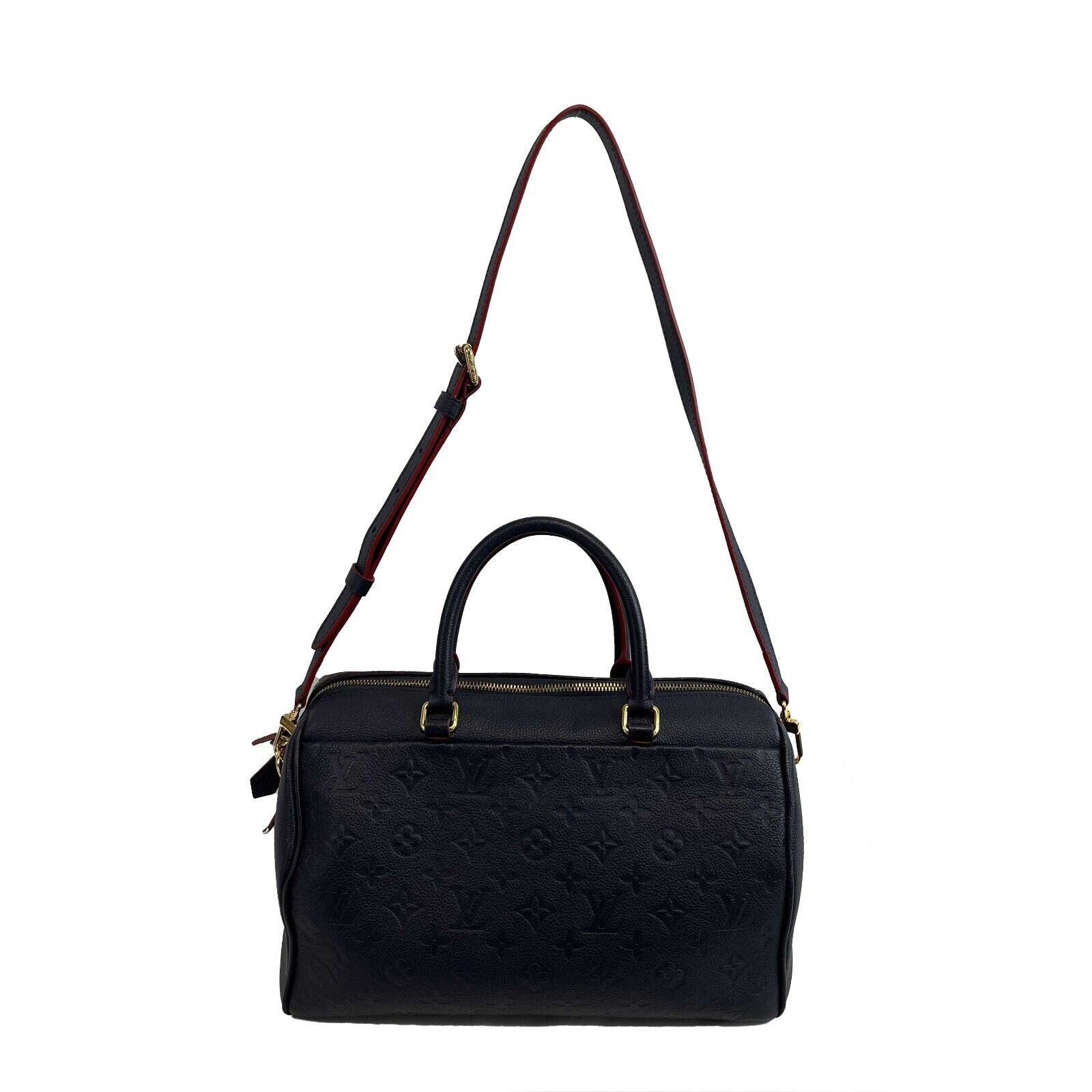 Louis Vuitton Empreinte Speedy Bandouliere 30 Handbag in Navy Blue with Top Handle & Adjustable Strap - Luxury Crossbody Bag for Women, Perfect for Work, Travel & Everyday Use