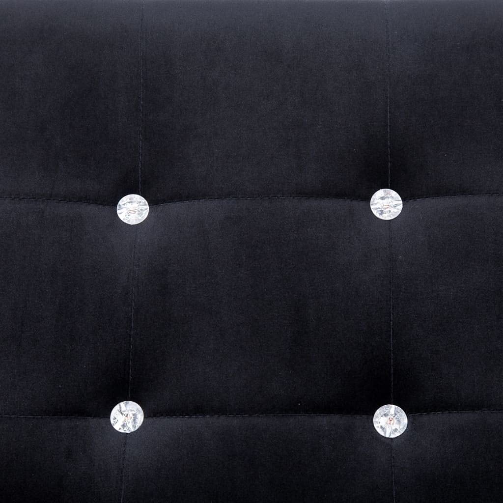 2-Seater Sofa with Armrests - Black Chrome & Velvet Upholstery - Modern Living Room, Apartment or Office Furniture - Perfect for Small Spaces, Lounging & Entertaining Guests