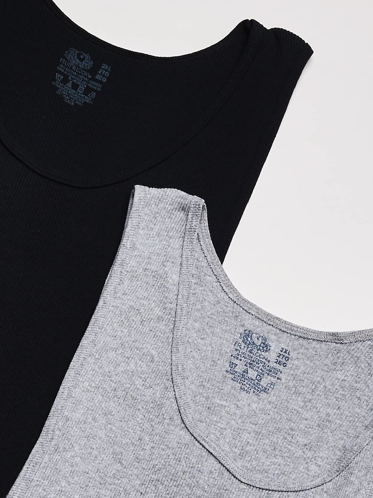 Fruit of the Loom Men's A-Shirt Undershirts 2-Pack - Comfortable Cotton Tank Tops for Casual Wear, Gym & Layering