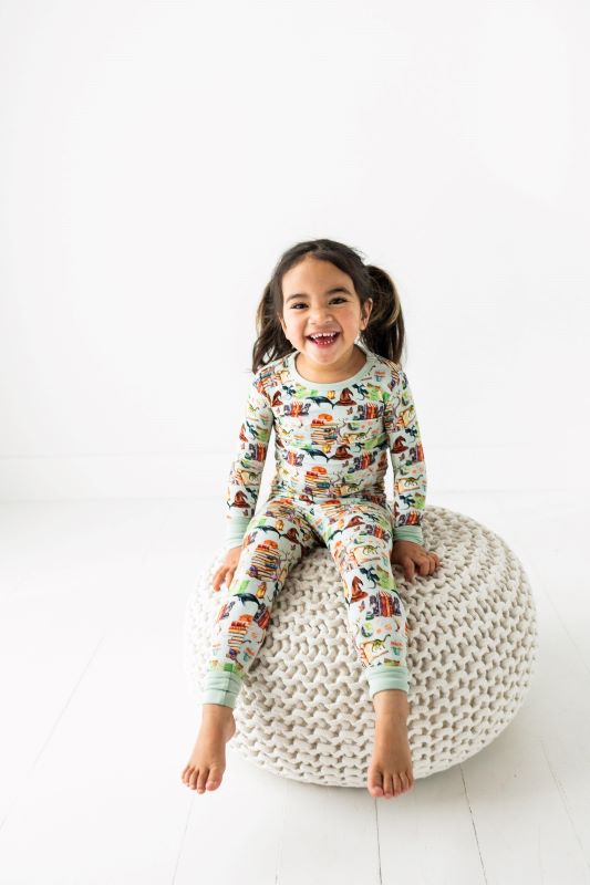 Cozy Storybook Two-Piece Pajama Set for Women - Soft Cotton Sleepwear for Bedtime & Lounging