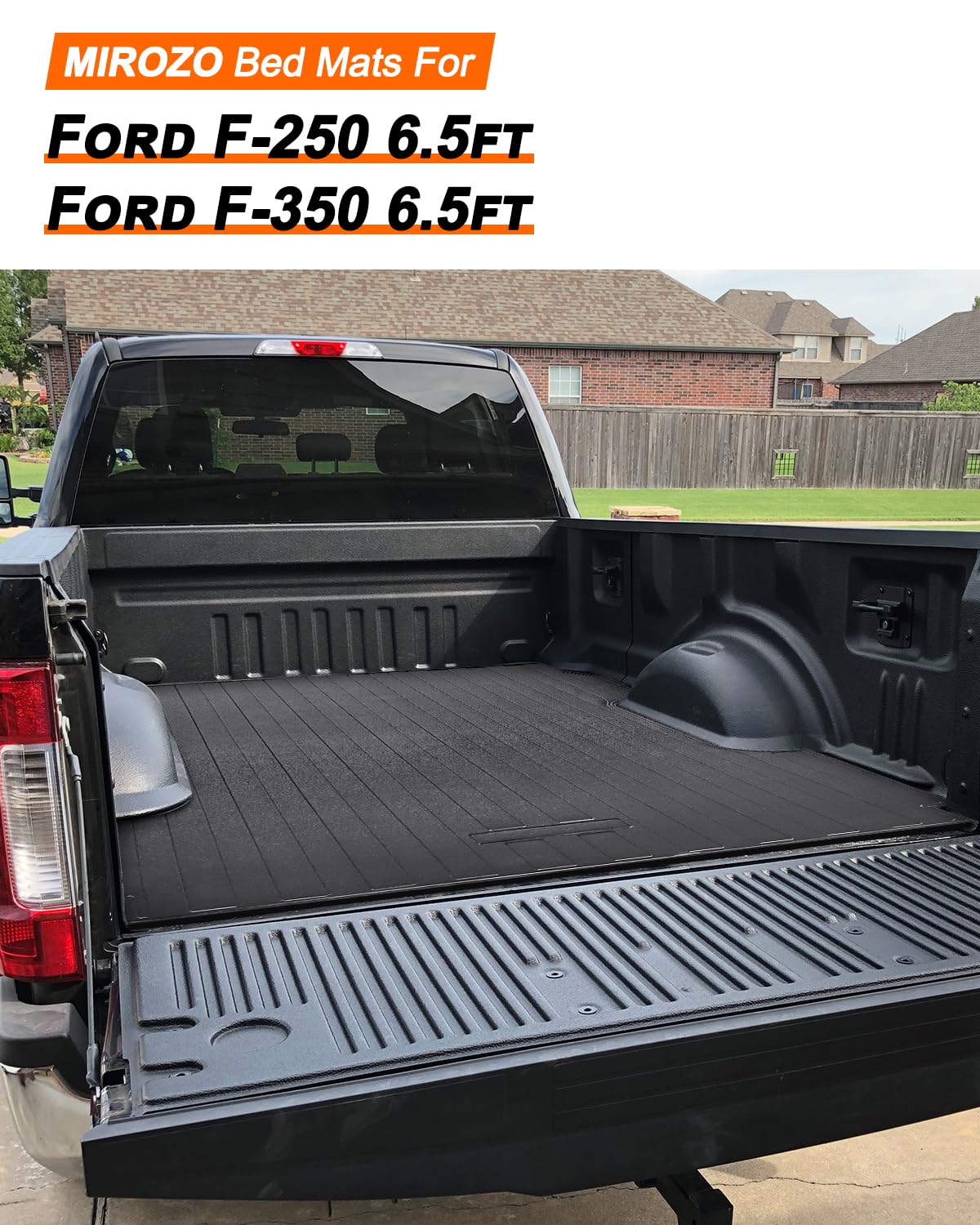 MIROZO Heavy Duty Truck Bed Mat - Custom Fit for 2017-2024 Ford F250 & F350 Crew Cab 6.5 Ft Bed | All-Weather, Non-Slip Pickup Truck Cargo Liner | Perfect for Hauling, Camping & Work Site Protection