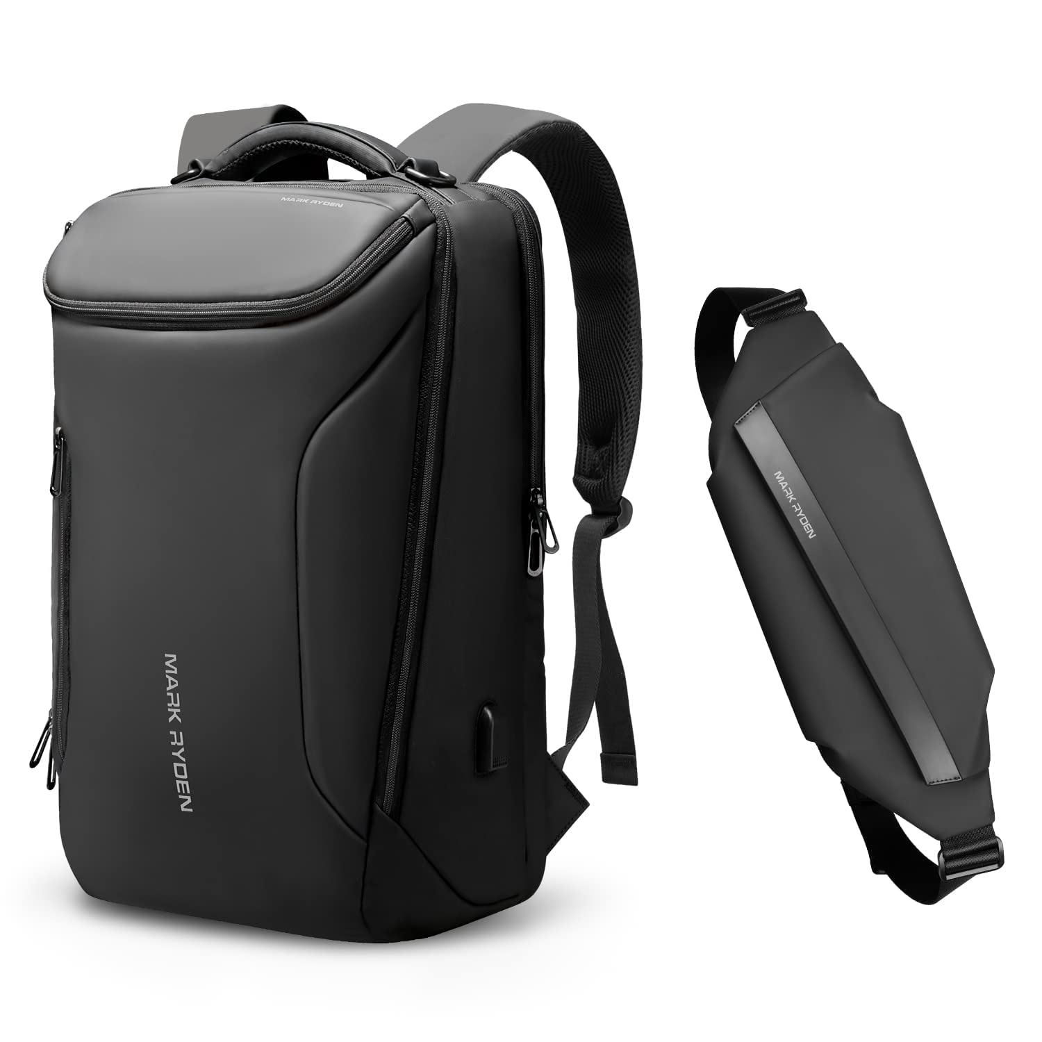 MARK RYDEN Waterproof Business Laptop Backpack for 17.3'' Laptop - Slim Chest Crossbody Bag with Waterproof Design - Perfect for Cycling, Travel & Daily Commute