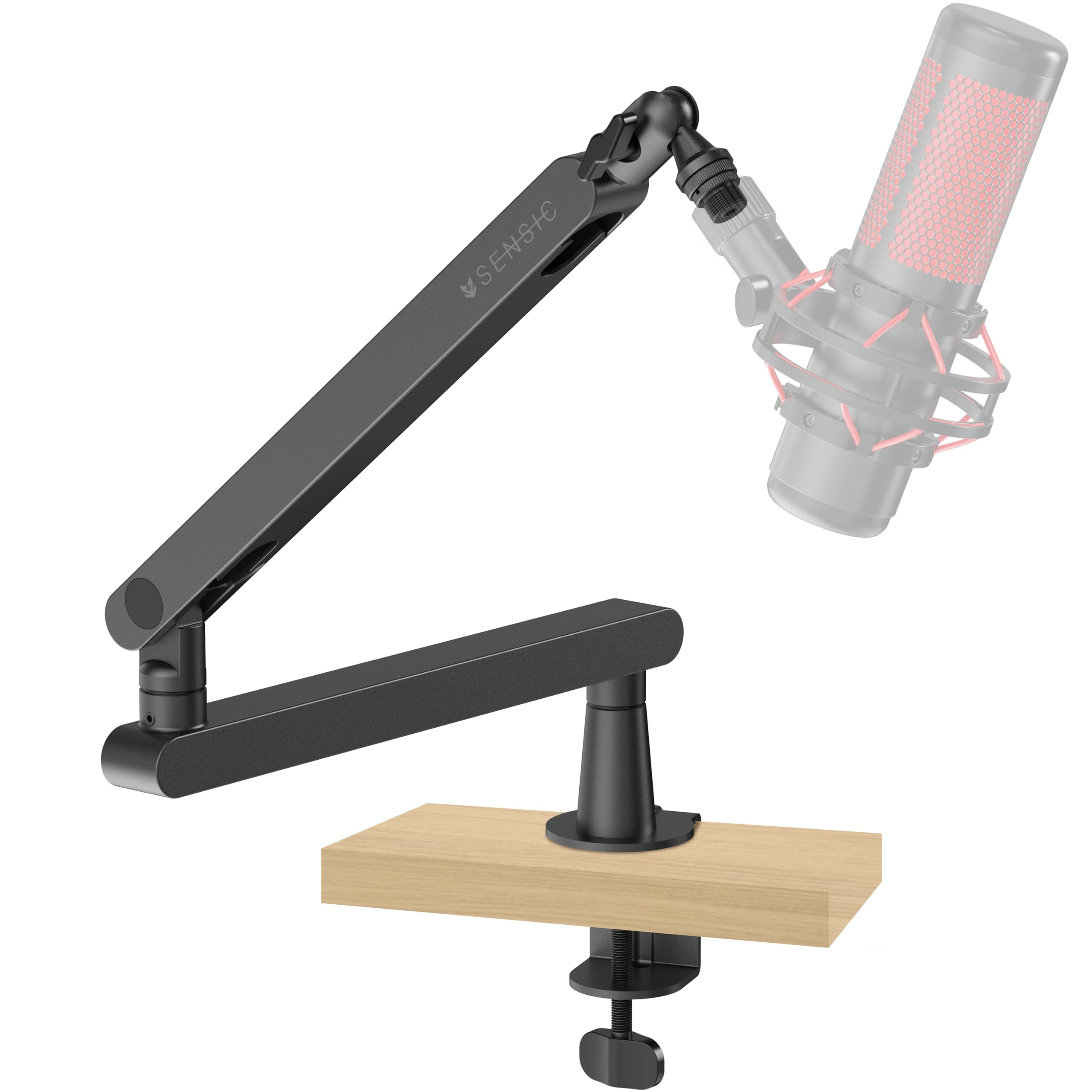 Professional SA-30 LP Low Profile Microphone Boom Arm - 360° Rotatable Mic Stand with Cable Management for Streaming, Podcasting & Gaming (Black) | Perfect for Home Studios & Content Creators