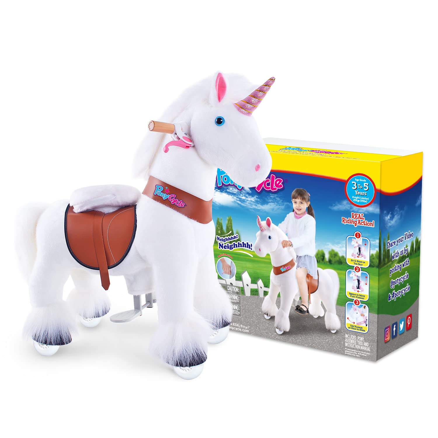 PonyCycle Unicorn Ride-On Toy for Kids Ages 3-5 | 30
