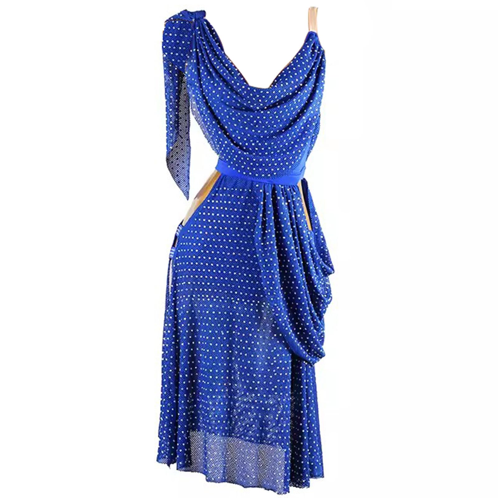 Latin Dance Competition Dresses for Women - Shiny Ballroom Performance Costumes, Backless Salsa & Tango Dance Wear - Perfect for Stage Shows, Dance Competitions & Latin Dance Parties