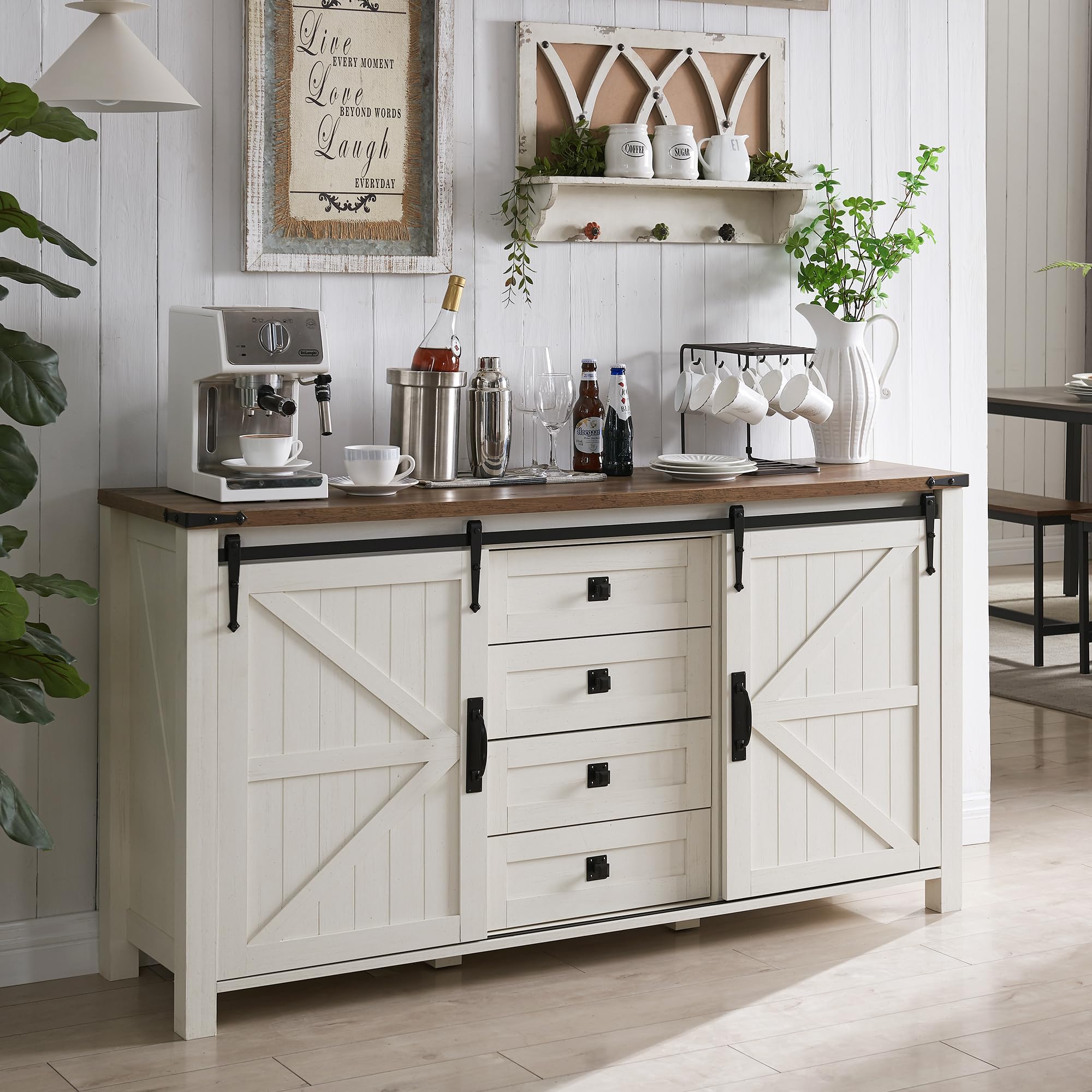 Farmhouse Sideboard Buffet Cabinet with Storage - 60