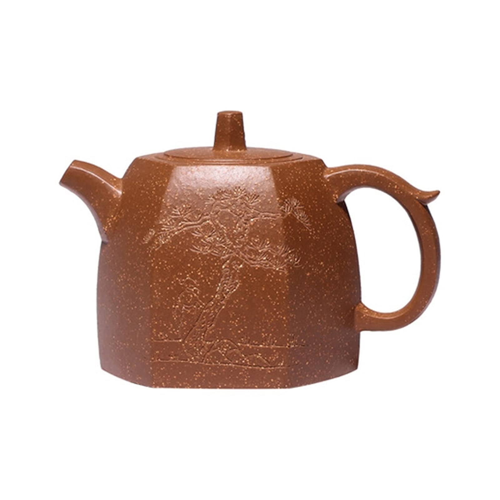 260ml Yixing Teapot - Authentic Chinese Purple Clay Handmade Six-Sided Teapot Set with Travel Case | Perfect for Gongfu Tea Ceremony, Home Brewing & Tea Lover Gifts