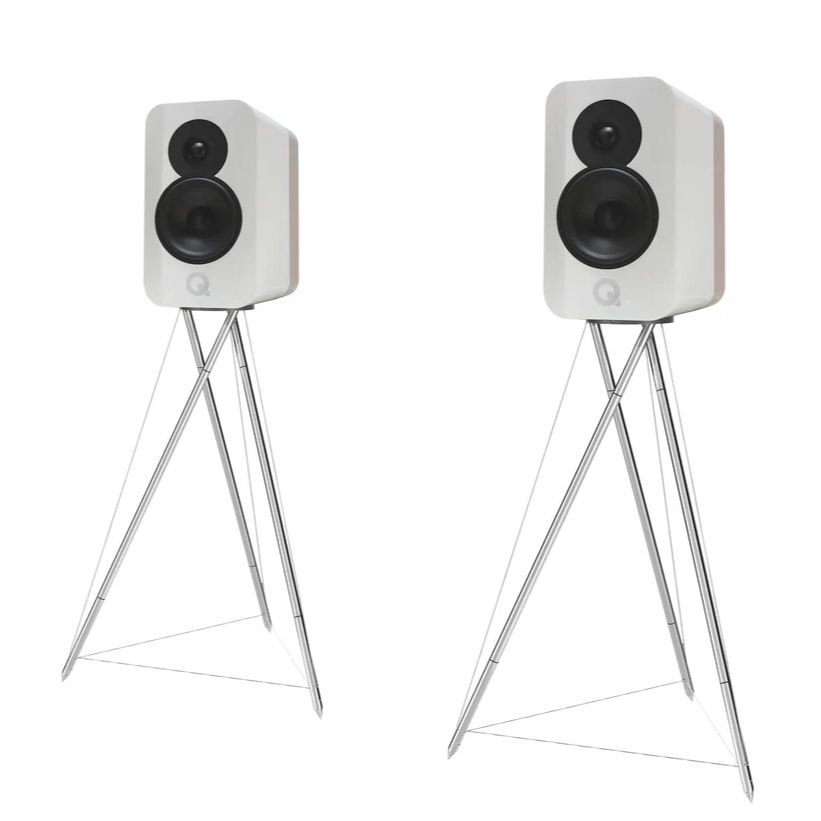 Q Acoustics Q Concept 300 Bookshelf Speakers with Tensegrity Stands - Premium Hi-Fi Audio for Home Theater & Music Listening