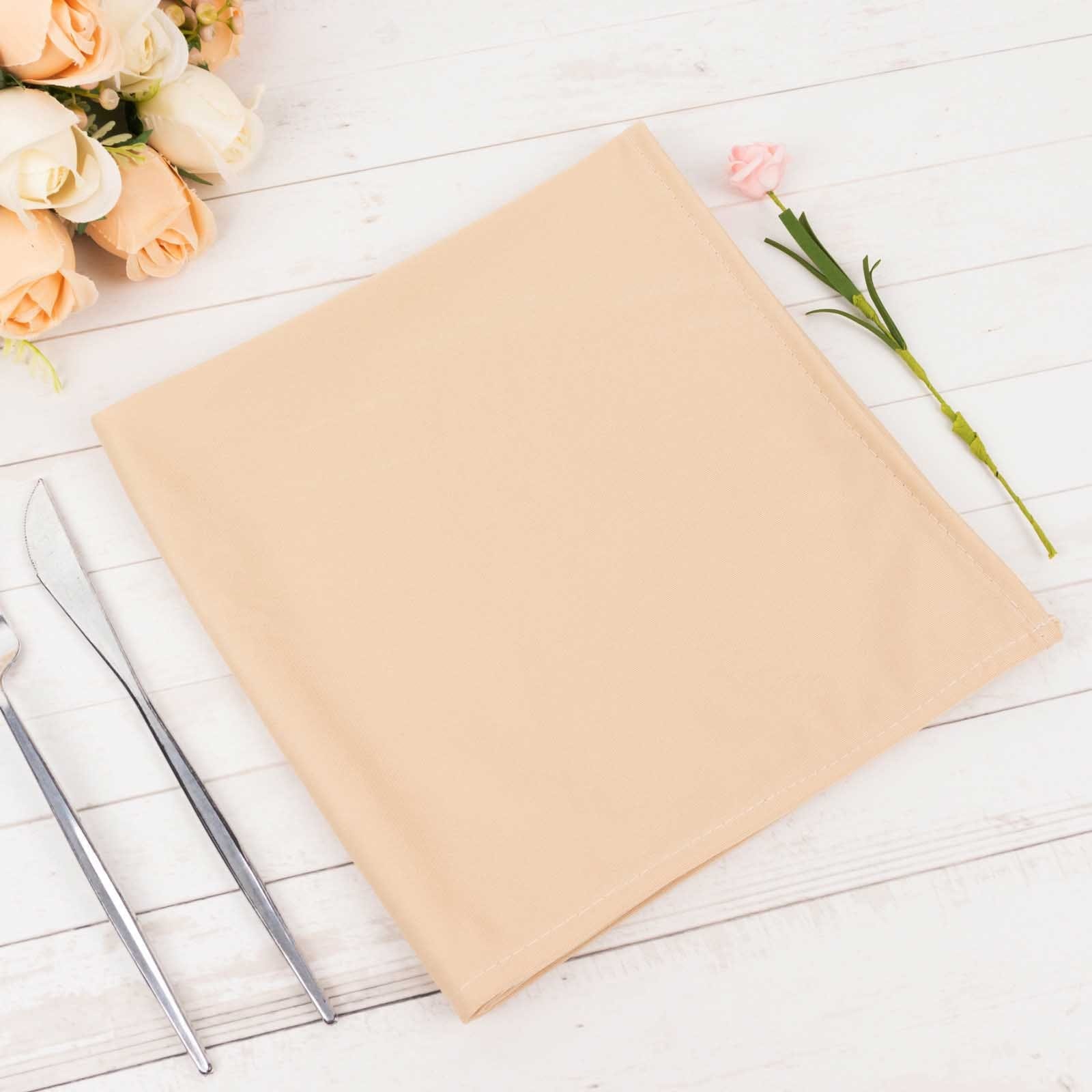5 Premium 20x20 Inch Scuba Polyester Dinner Napkins - Soft & Absorbent for Fine Dining, Weddings & Formal Events