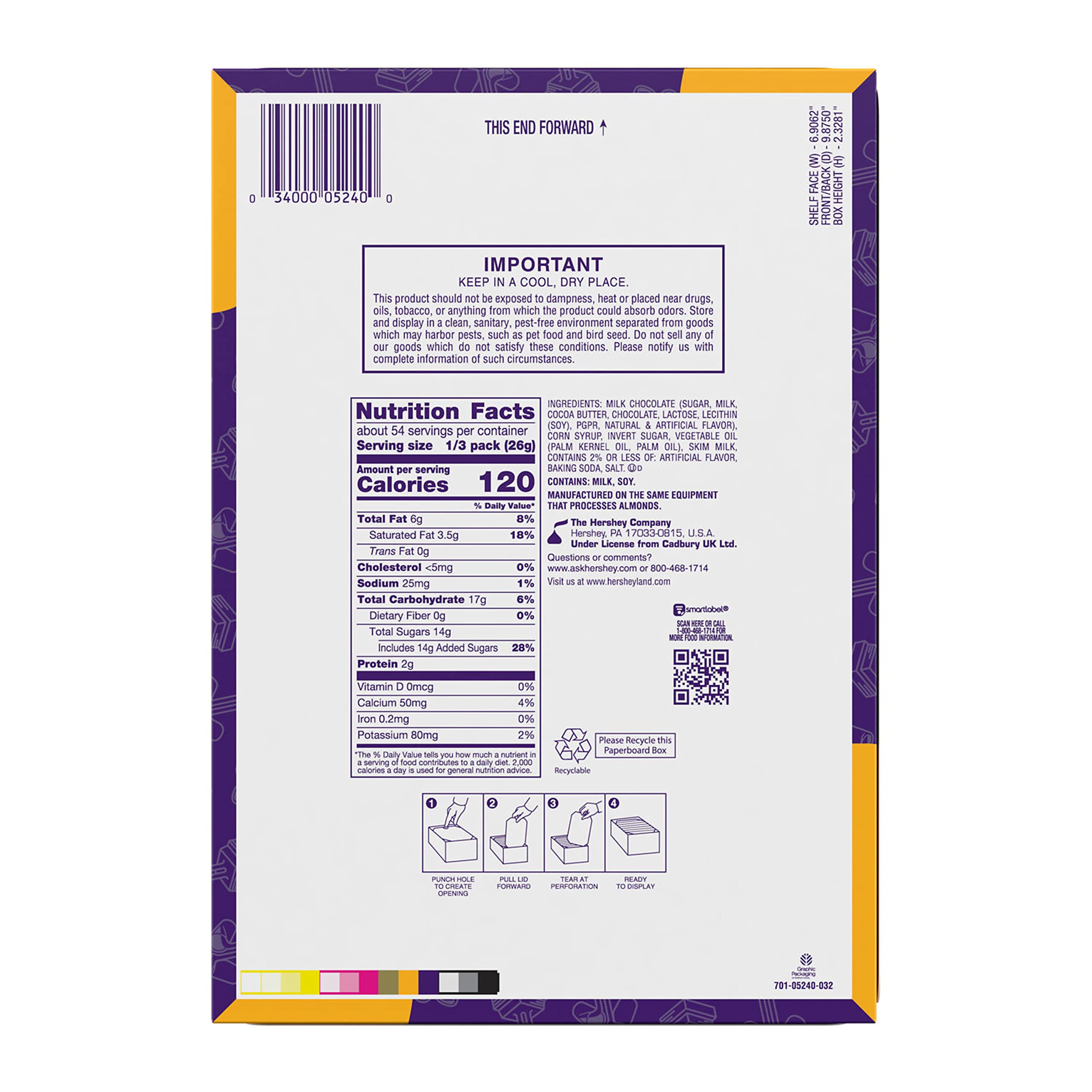 Cadbury Caramello Milk Chocolate Caramel Candy Bars - King Size 2.7oz (18 Count) - Perfect for Halloween Treats, Party Favors & Office Snacks