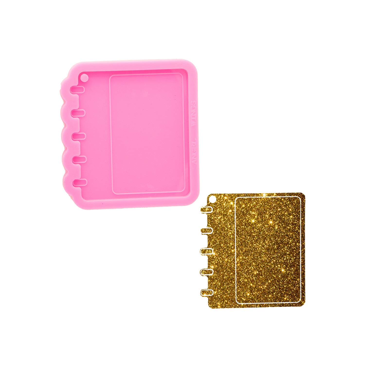 Super Glossy Resin Calendar Notebook Style Silicone Keychain Mold - Epoxy Resin Casting for Jewelry Making, DIY Crafts & Polymer Clay | Perfect for Handmade Gifts, Planner Accessories & Creative Projects