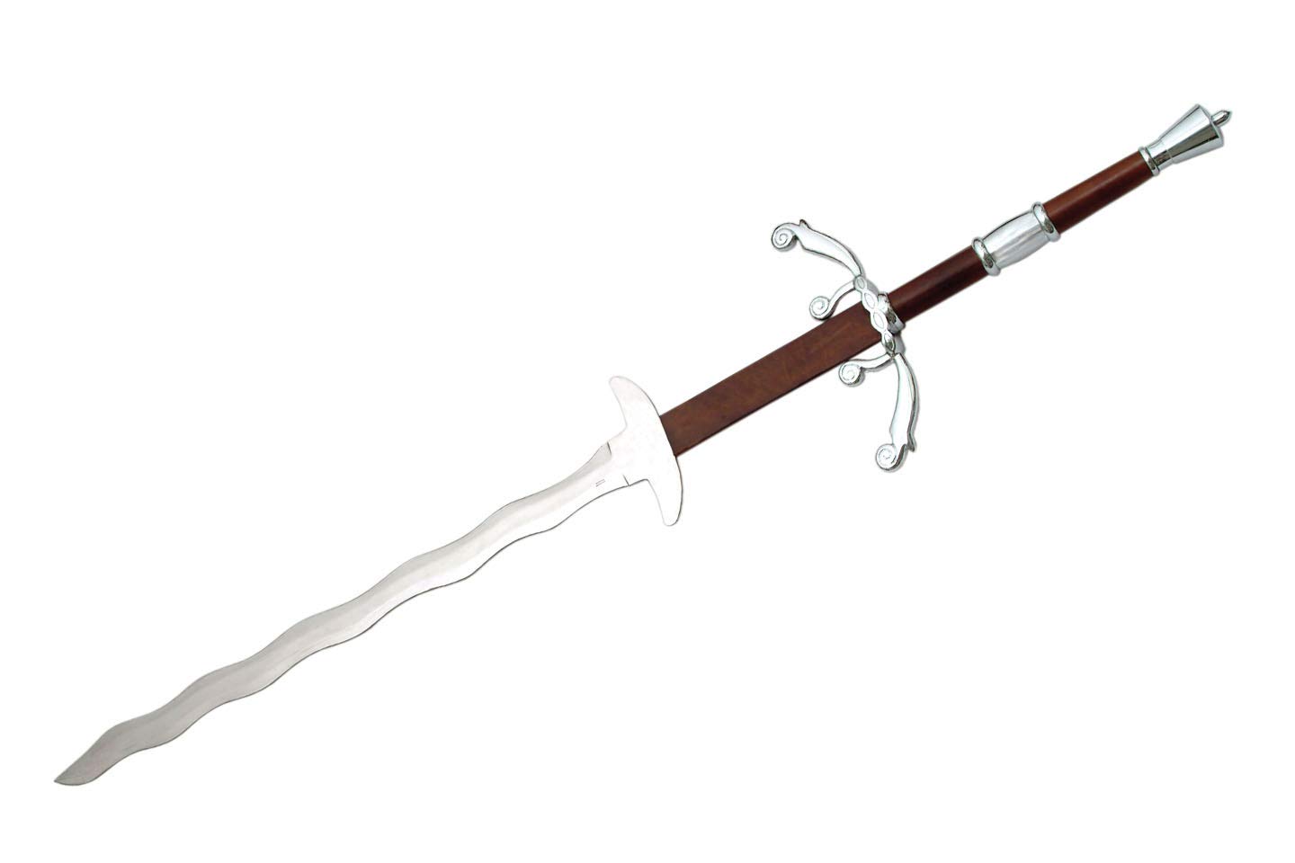 Szco Supplies Flamberge Sword 2 - Authentic Medieval Two-Handed Sword for Collectors & Cosplay | Perfect for Renaissance Fairs, LARP & Home Decor