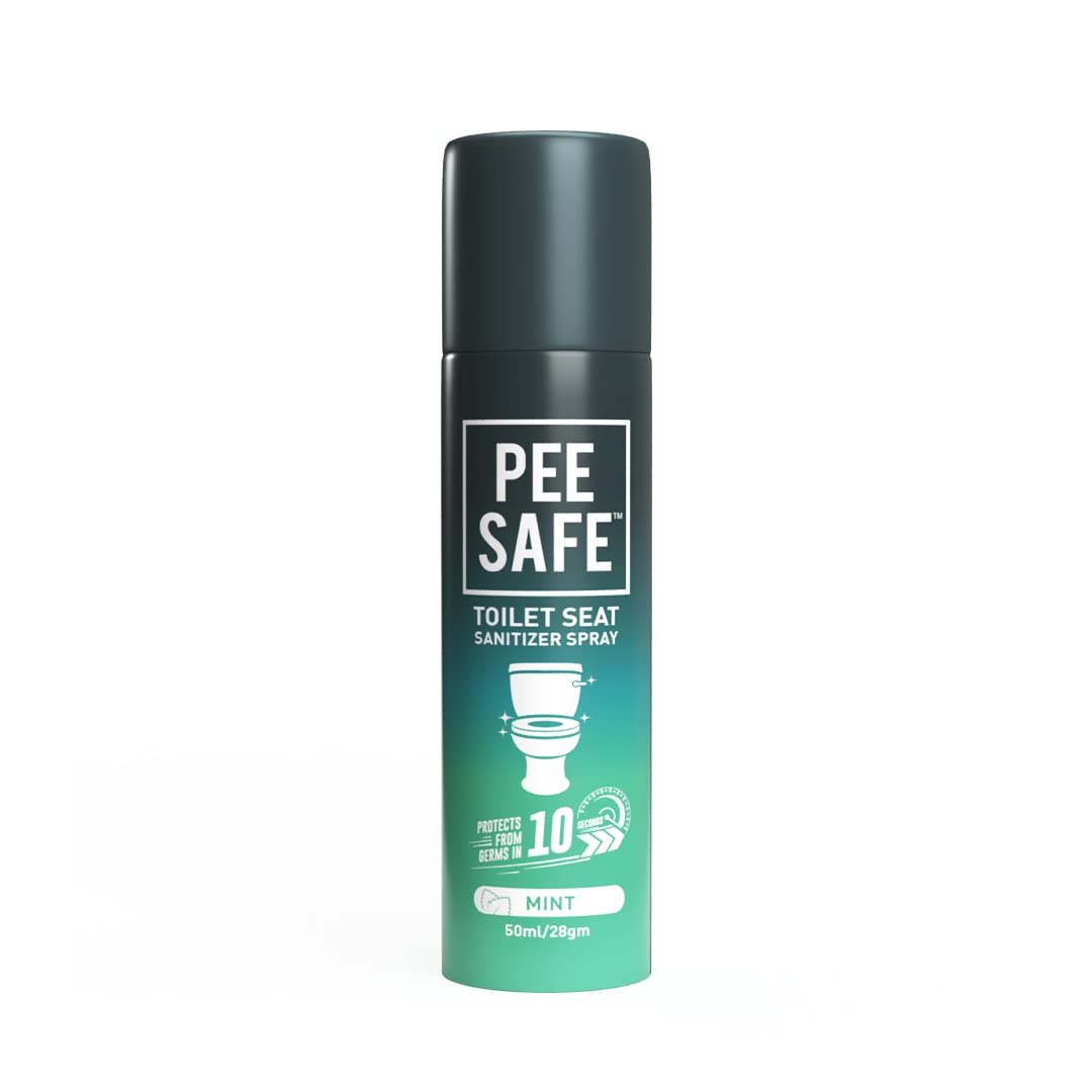 Pee Safe Toilet Hygiene Combo for Women - Travel Size Toilet Seat Sanitizer Spray (50ml) & Disposable Toilet Seat Covers (20 Pack) | Germ Protection | Portable Bathroom Essentials for Travel, Office & Public Restrooms