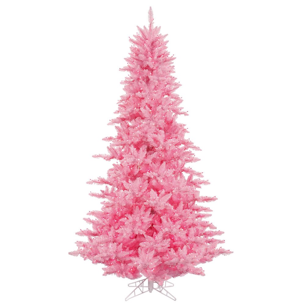 Vickerman 3 Foot Pink Fir Artificial Pre-Lit Christmas Tree with 100 Warm Pink LED Lights - Perfect for Holiday Home Decor, Office Party & Festive Gift Giving