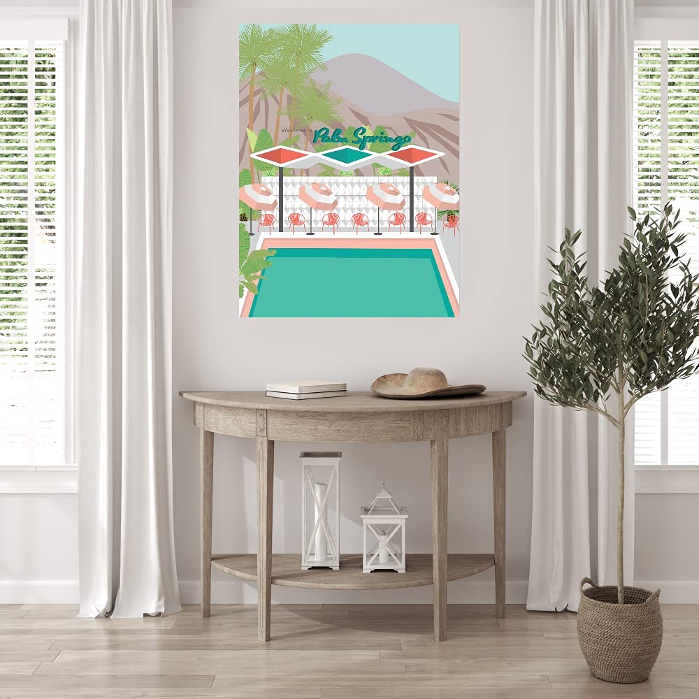 Palm Springs Canvas Wall Art - Modern Fine Art Print by Jen Bucheli - 24x32 Inch Ready to Hang Wall Decor for Living Room, Bedroom, Office - Perfect for Home, Airbnb & Vacation House Decor