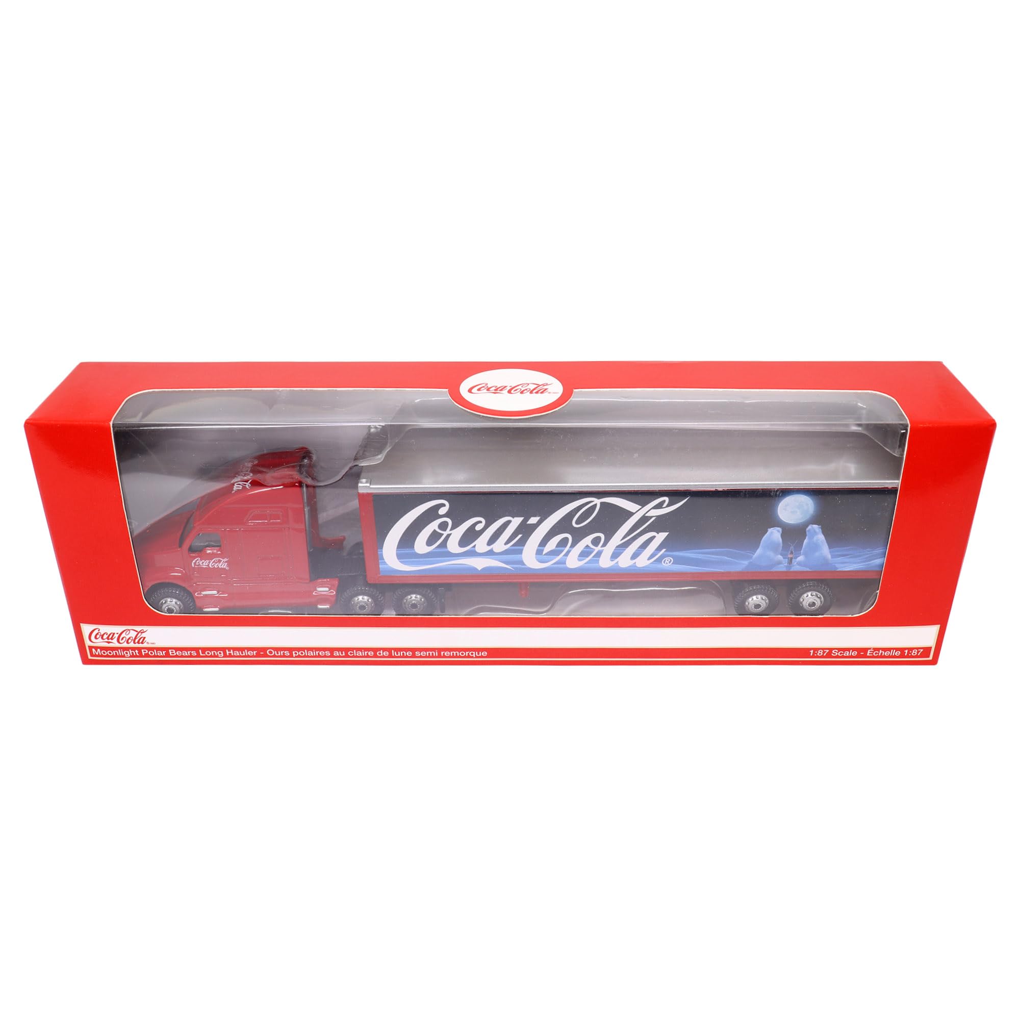 Motor City Classics 1:87 Scale Bears and Moon Long Hauler Diecast Truck - White & Blue Collectible Model for Display & Diecast Enthusiasts
