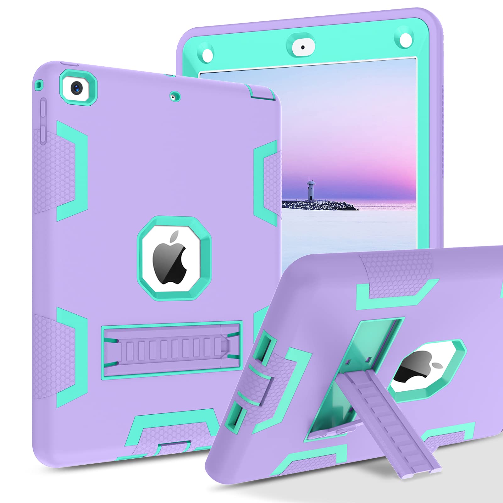 BENTOBEN 3-in-1 Heavy Duty Rugged Shockproof iPad Case with Kickstand - Compatible with iPad 6th/5th Generation & iPad 9.7