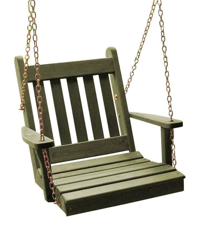 Regallion 2' Traditional Wooden Porch Swing Chair - Outdoor Hanging Swing for Garden, Patio, Deck - Perfect for Relaxing & Lounging