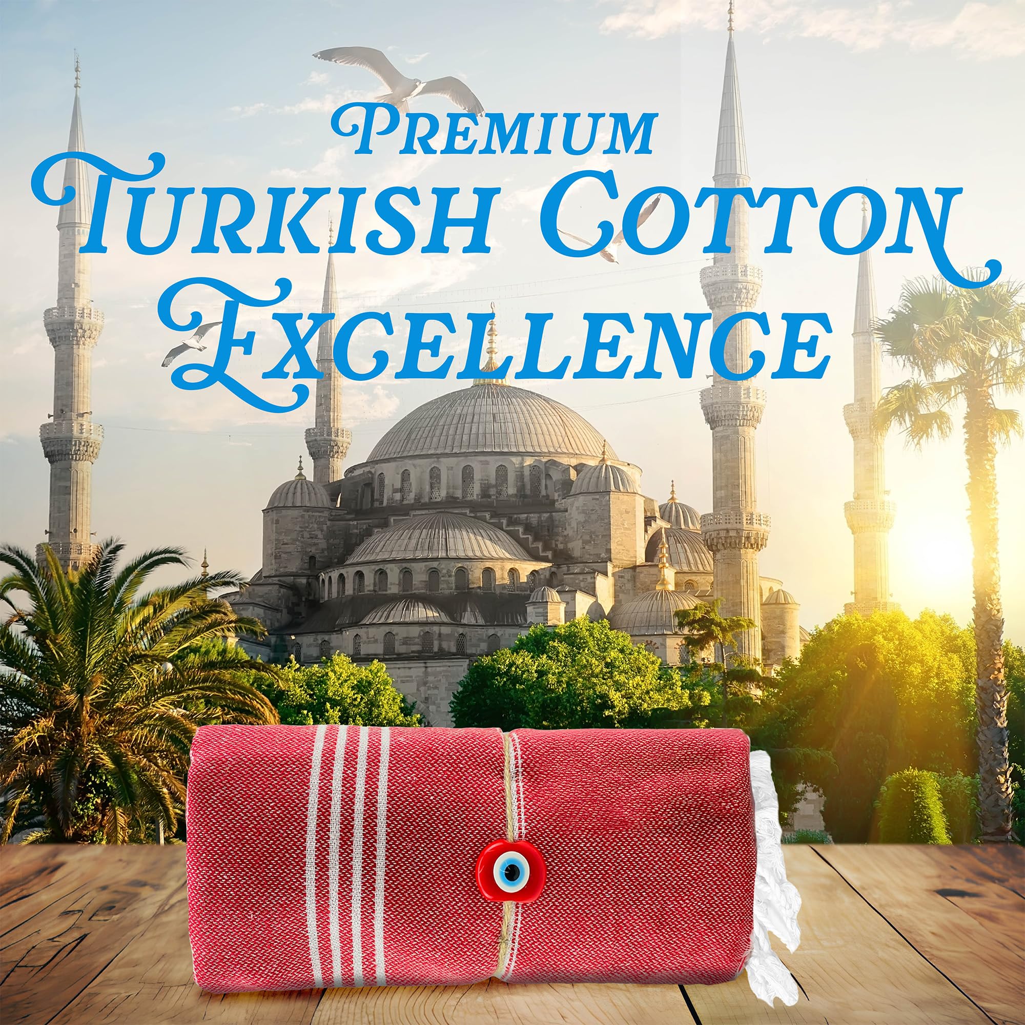 East'N Blue Lina Peshtemal Turkish Cotton Beach Towel - Lightweight, Quick-Drying, Soft & Absorbent 100% Cotton Oversized Towel for Beach, Pool, Gym, Travel - Perfect for Sunbathing, Yoga & Spa Days - Red