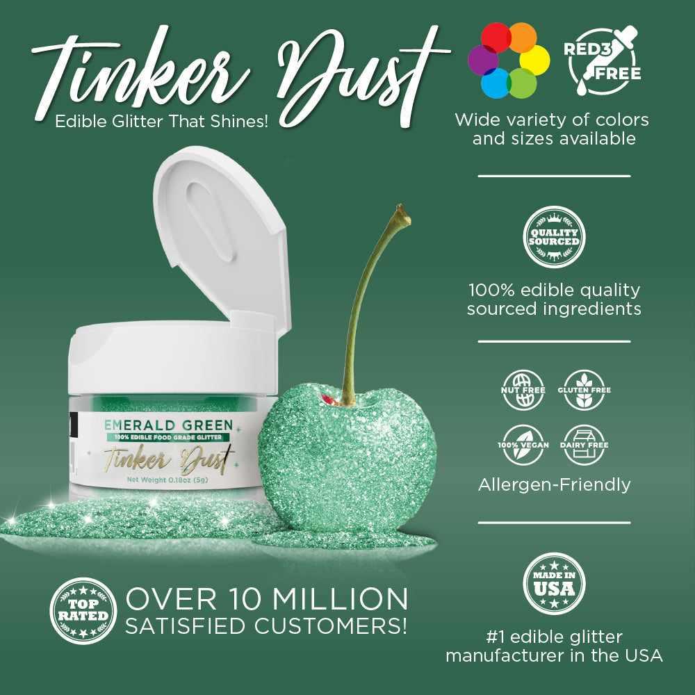 Emerald Green Tinker Dust® Glitter Bulk Size - Premium Cosmetic Grade Glitter for Crafts, Nails, Makeup & DIY Projects | Perfect for Art, Body Paint & Festival Looks