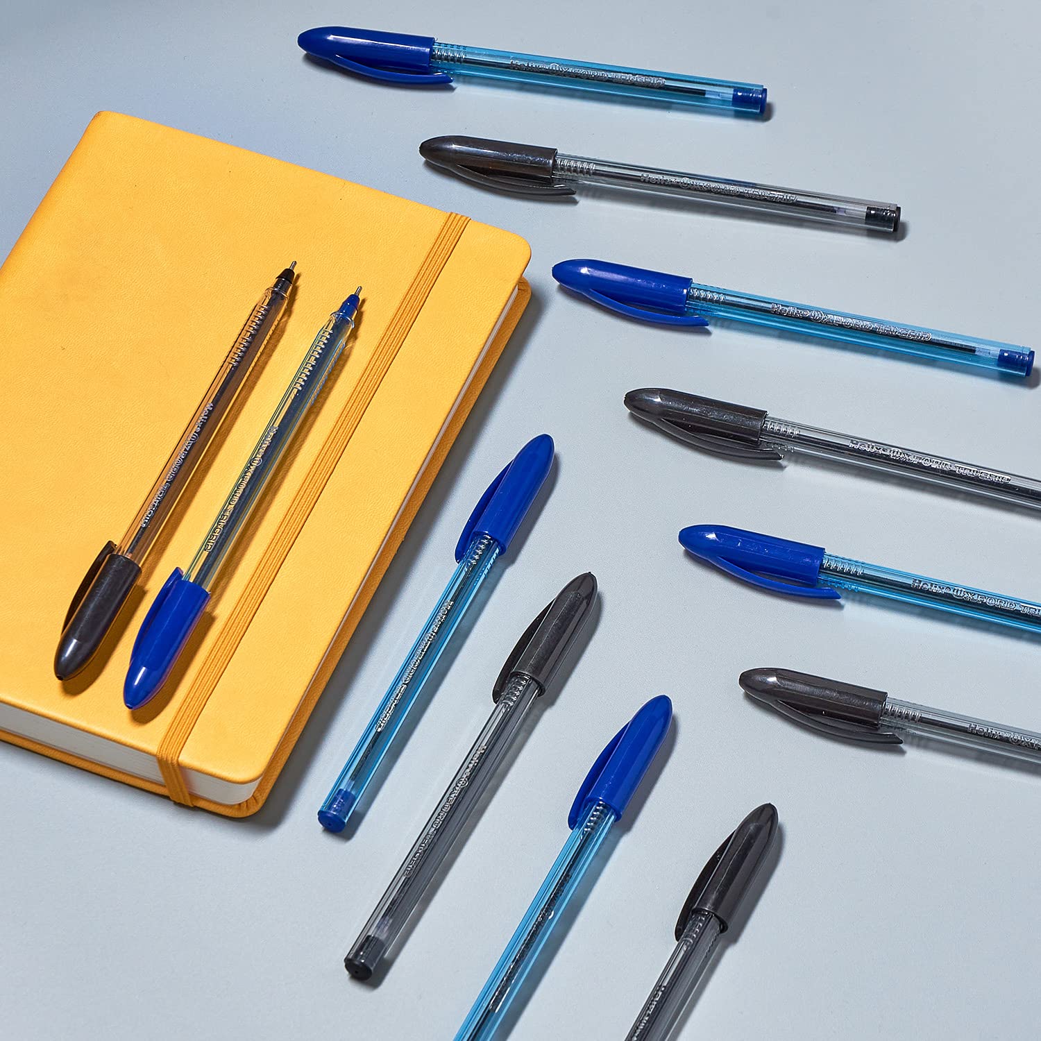 Helix Oxford Tri-Grip Ballpoint Pens - 10 Pack Black Ink Pens with Ergonomic Design & Plastic-Free Packaging - Perfect for Office, School, Note Taking & Everyday Writing