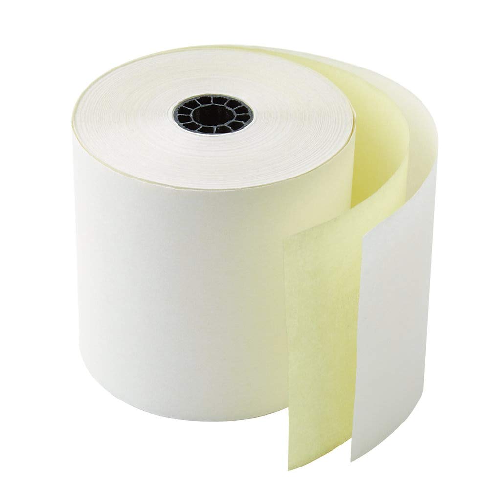 Office Depot 2-Ply Carbonless Paper Rolls, 3in x 85ft, Canary & White, 10-Pack (109275) - Ideal for Receipts, Invoices & Order Forms in Retail & Restaurant Businesses