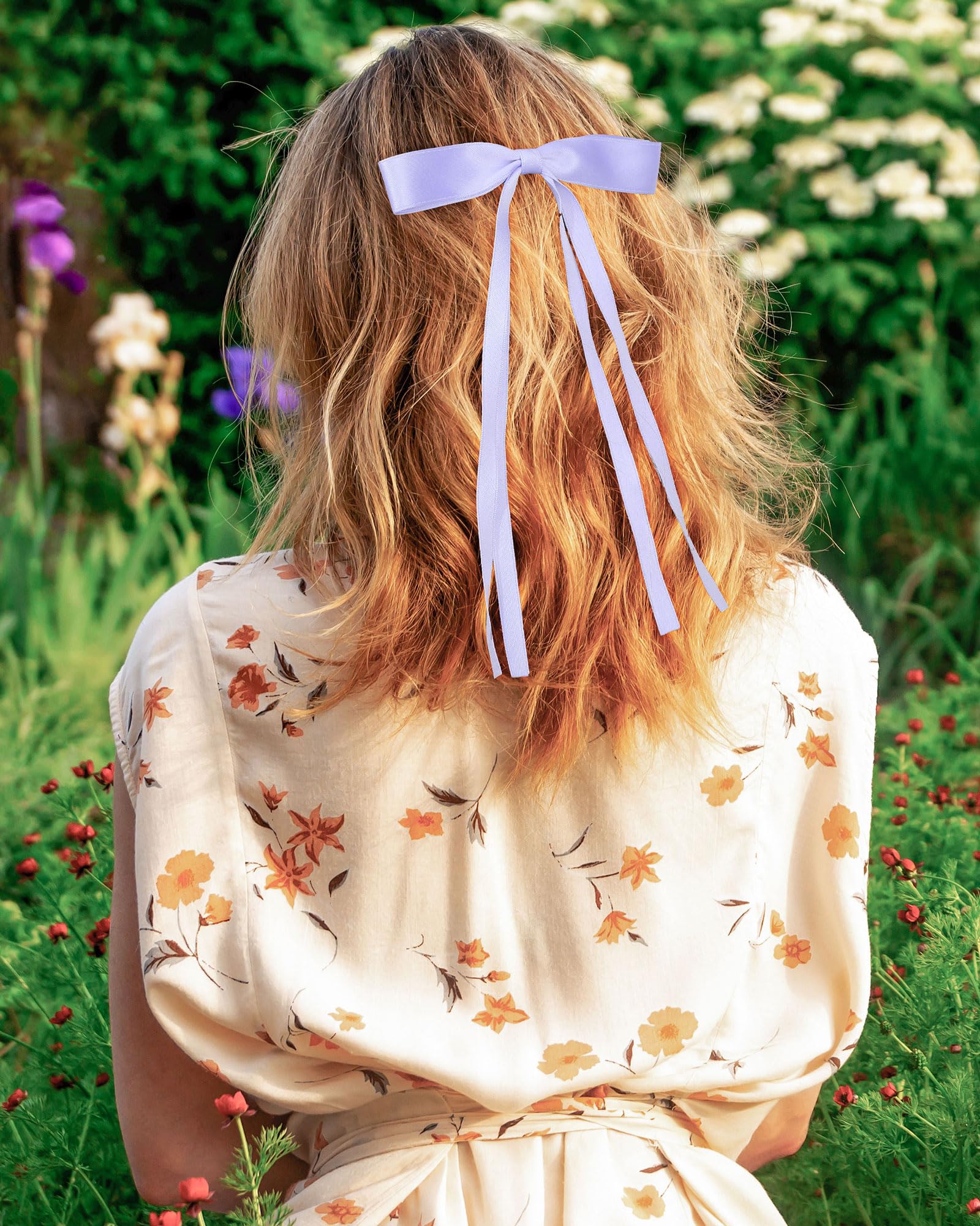 6Pcs Tassel Ribbon Hair Clips for Women & Girls - Colorful Bow Knot Hair Accessories with Long Tails (Blue, Pink, White, Beige, Purple, Red) - Perfect for Parties, Weddings & Daily Styling