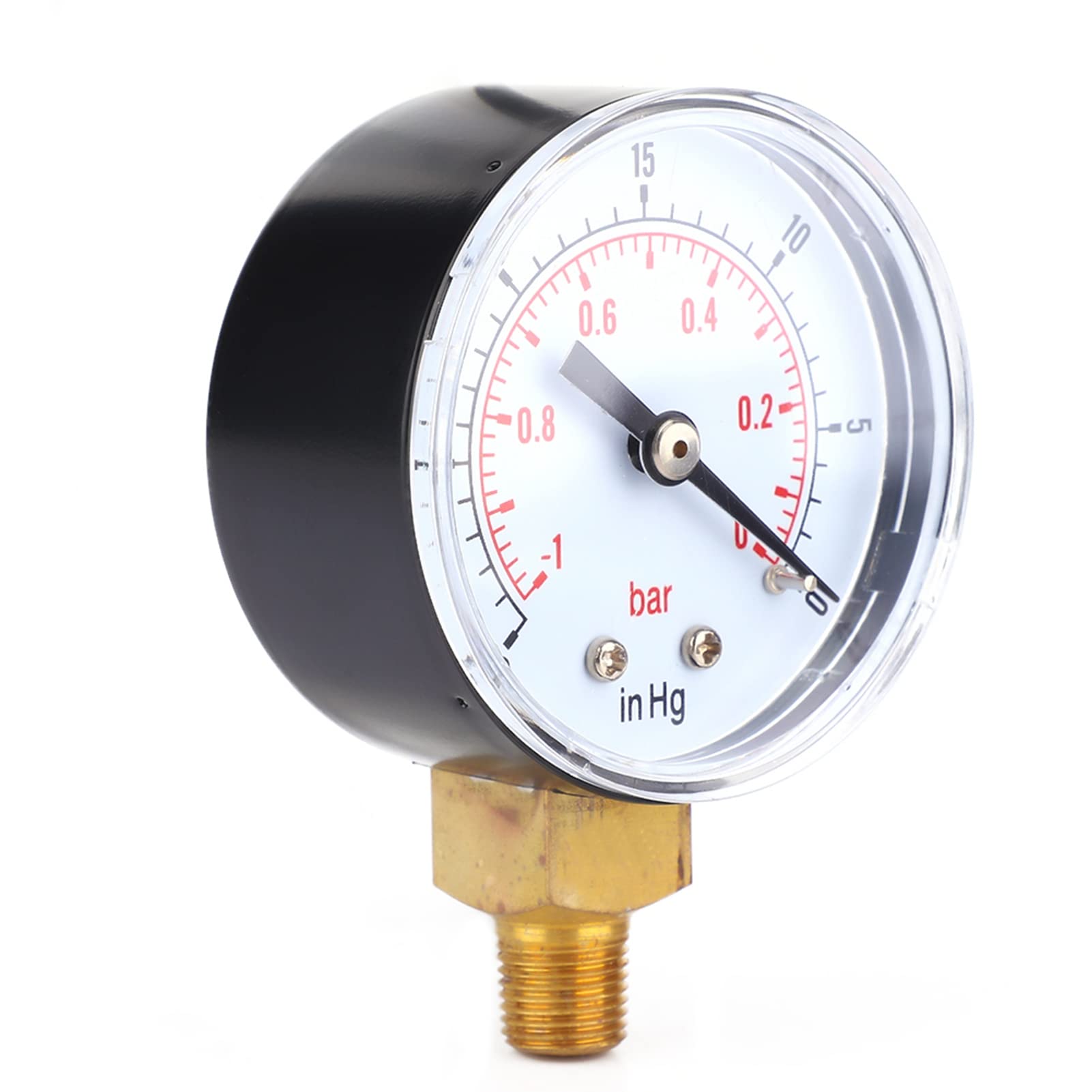 Fafeicy 50mm Vacuum Gauge -1-0Bar/-30-0inHg, 1/8