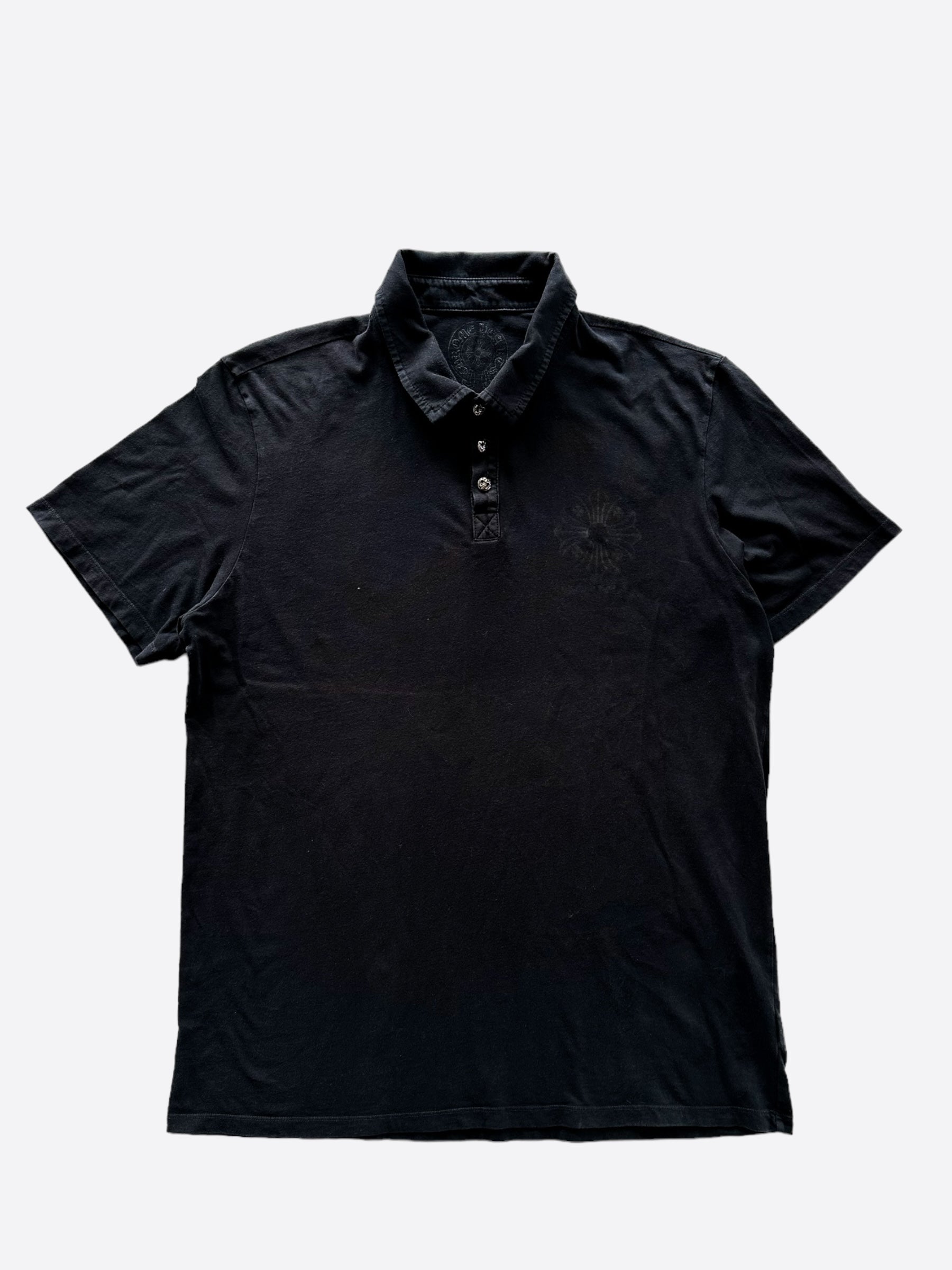 Chrome Hearts Black Cross Logo Polo T-Shirt for Men - Stylish Casual & Streetwear Fashion - Perfect for Everyday Wear, Parties, and Outings
