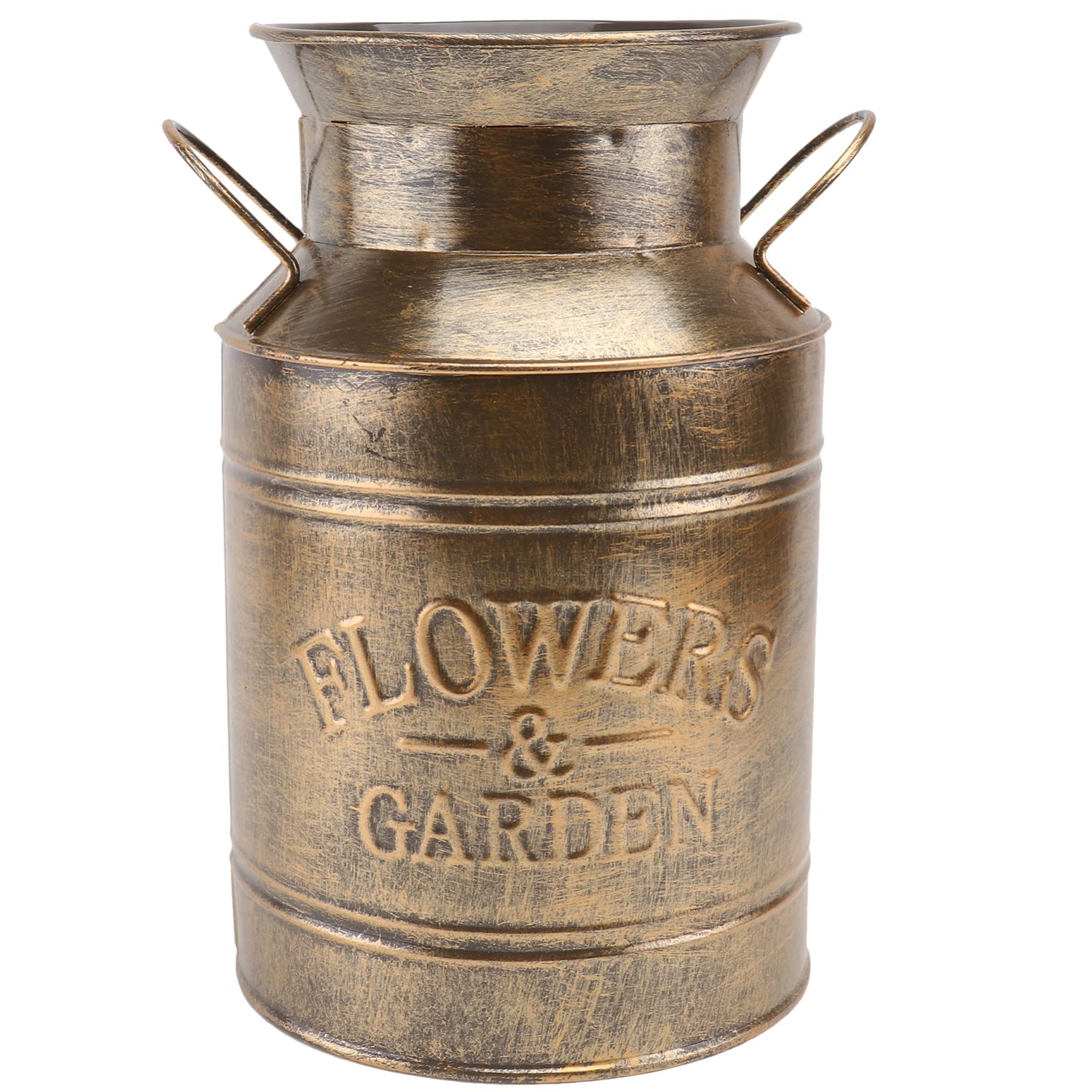 Vintage Hemoton Rustic Tin Bucket Vase - French Country Style Floral Arrangement Planter, Wedding Table Centerpiece & Home Decor for Farmhouse, Garden, and Rustic Weddings