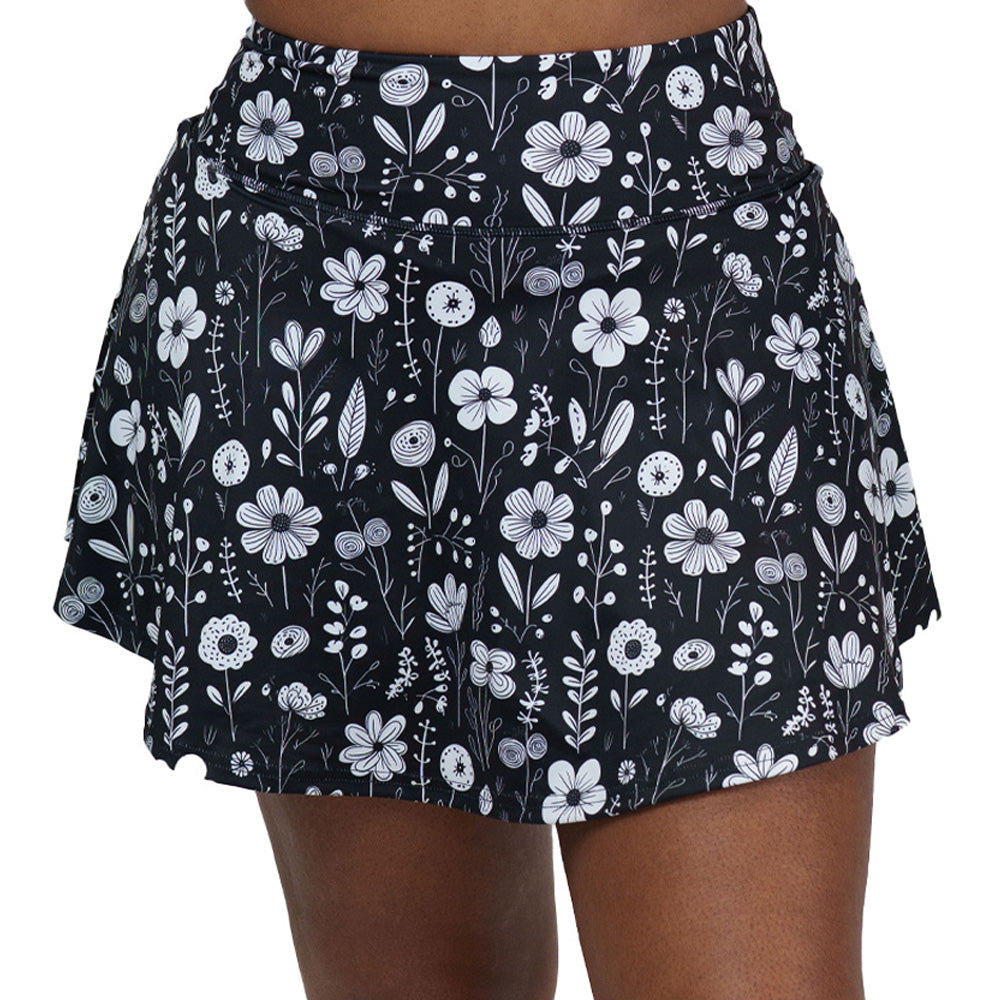 Elegant Monochrome Meadow Skirt for Women - Perfect for Casual Outings, Office Wear & Summer Fashion