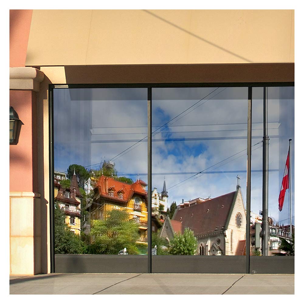 BDF S15 Silver Mirror Window Film - 36in x 50ft Roll for Daytime Privacy & Heat Control | Dark Tint for Home, Office & Commercial Use